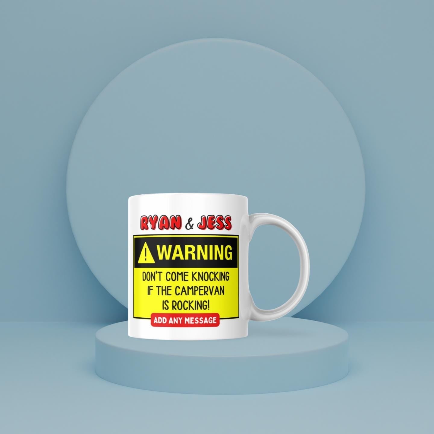 Funny Personalised Campervan Mug | Rude Vanlife Gift | Funny Warning Design | Custom Message | UK Motorhome Present | Novelty Gift Etsy