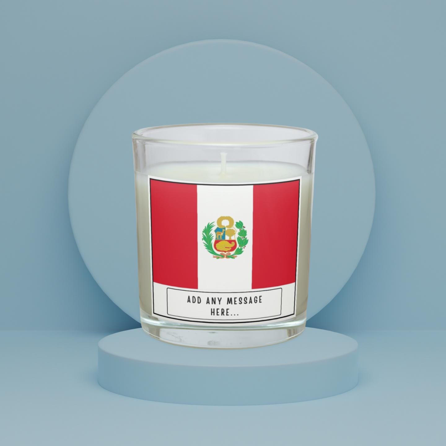Peru Personalised Candle | Flag of Peru | Peruvian Flag | Custom Message Peru | Gift for Peruvian | Custom Message Peru | Peru Home Decor Etsy