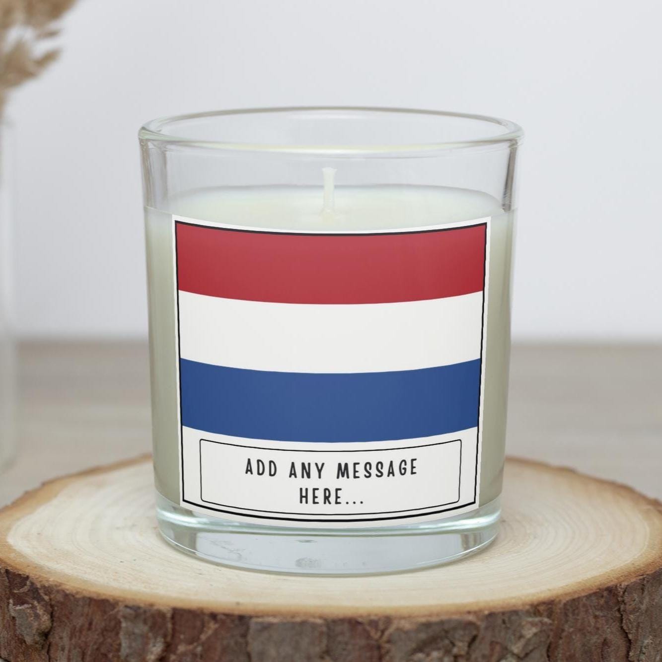 Netherlands Personalised Candle | Flag of Netherlands | Dutch Flag | Custom Dutch Message Gift | Gift for Dutch Friend | Dutch Home Decor Etsy