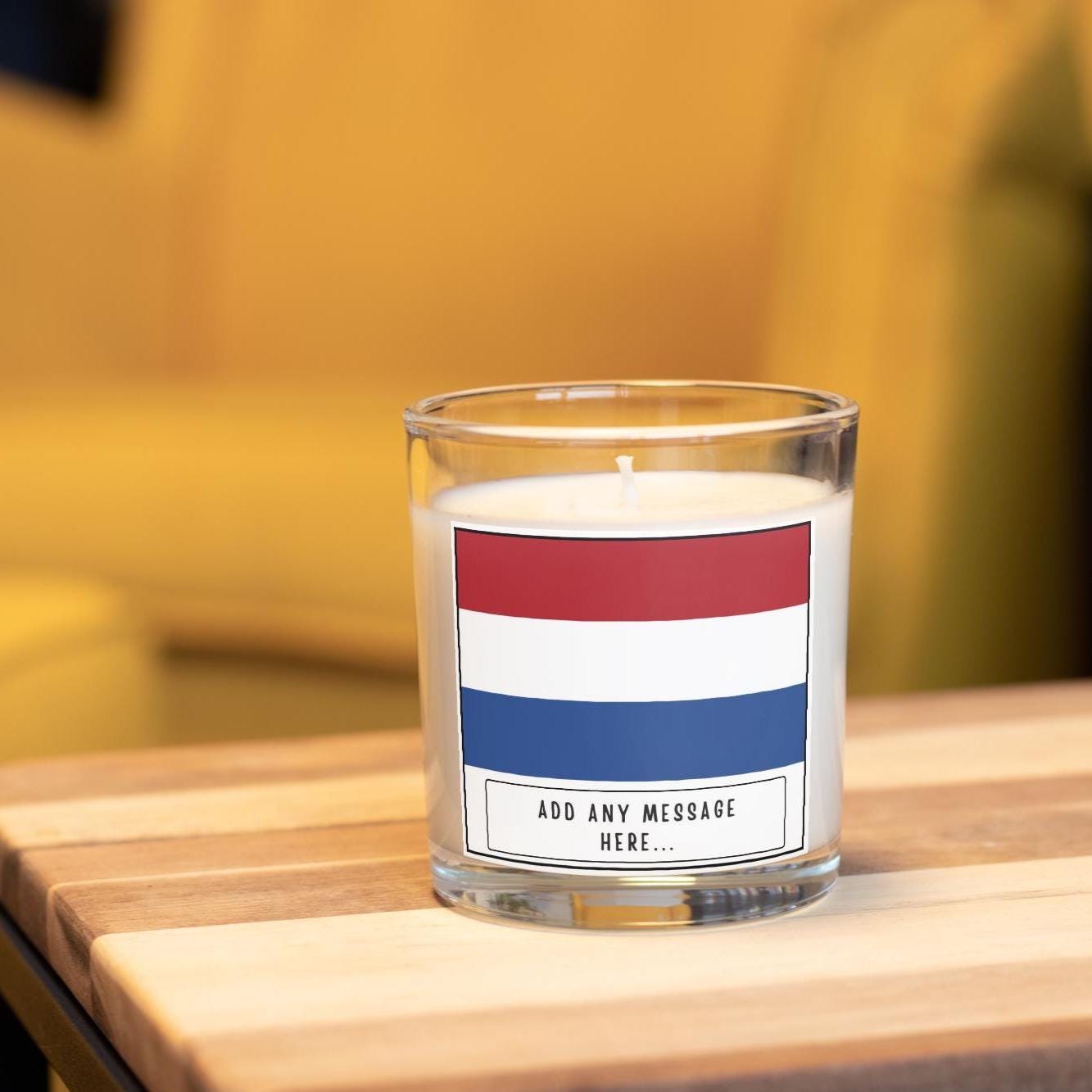 Netherlands Personalised Candle | Flag of Netherlands | Dutch Flag | Custom Dutch Message Gift | Gift for Dutch Friend | Dutch Home Decor Etsy