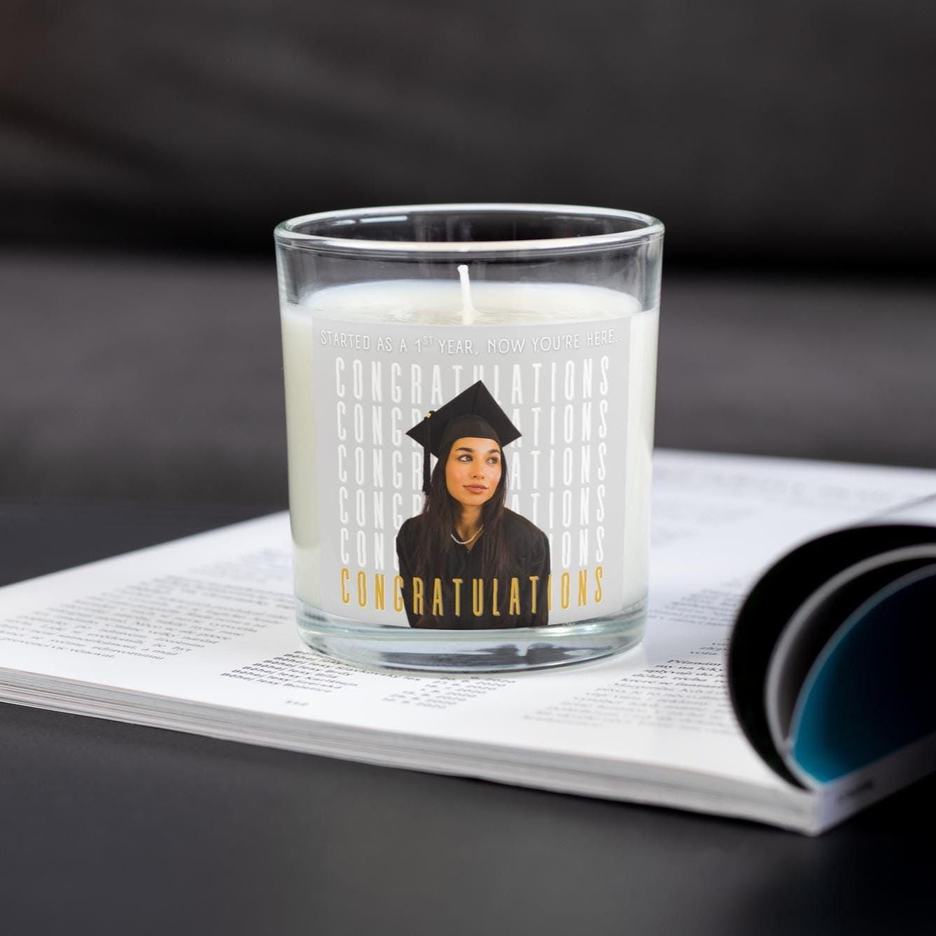 Congratulations Graduation Photo Personalised Candle | Graduation Congratulations Gift | Cap & Gown Photo Gift | Thoughtful Graduation Gift Etsy