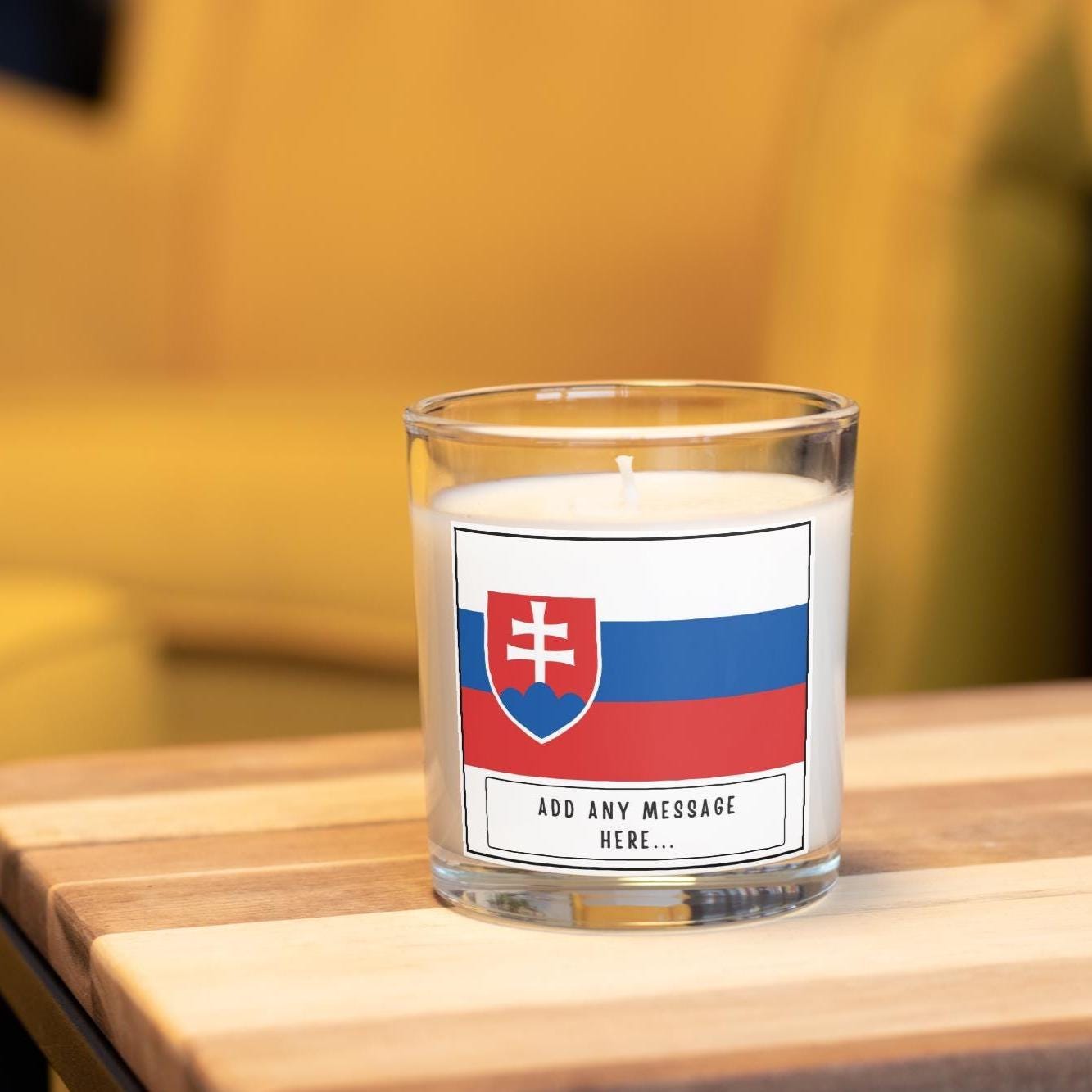 Slovakia Personalised Candle | Flag of Slovakia | Slovak Flag Message Candle | Gift for Slovak | Slovakia Home Decor | Slovak Message Gift Etsy