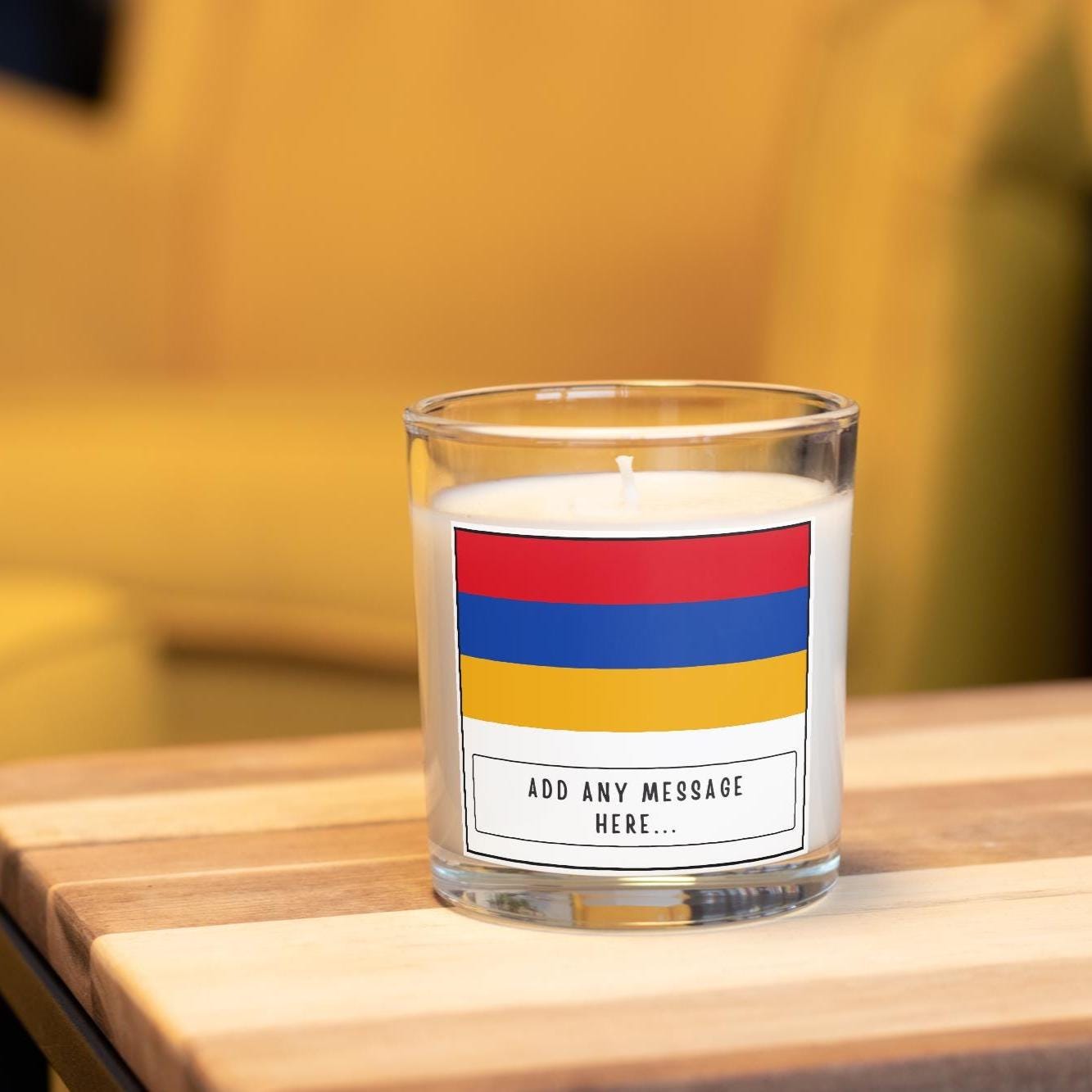 Armenia Personalised Candle | Armenia Flag | Armenian Flag Gift | Custom Armenia Message Gift | Gift for Armenian | Armenian Home Decor Gift Etsy