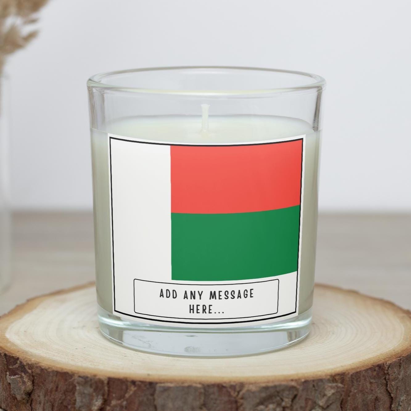 Madagascar Personalised Candle | Flag of Madagascar | Malagasy Flag Candle | Custom Malagasy Message | Gift for Malagasy | Madagascar Decor Etsy