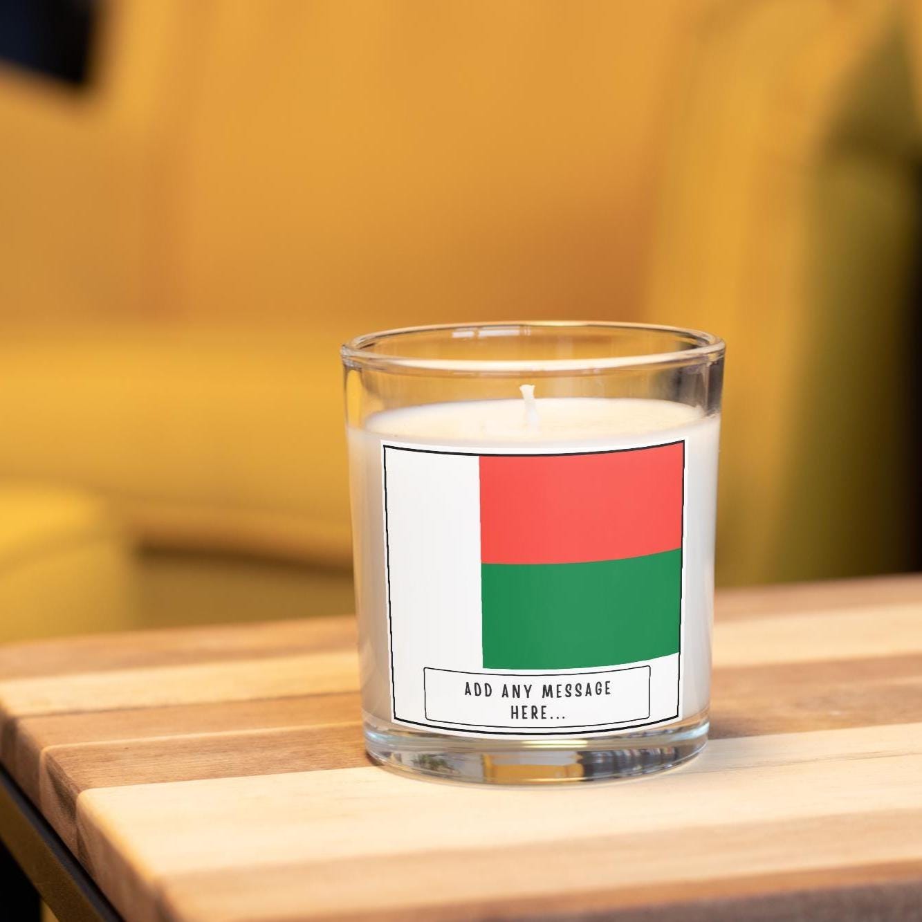 Madagascar Personalised Candle | Flag of Madagascar | Malagasy Flag Candle | Custom Malagasy Message | Gift for Malagasy | Madagascar Decor Etsy