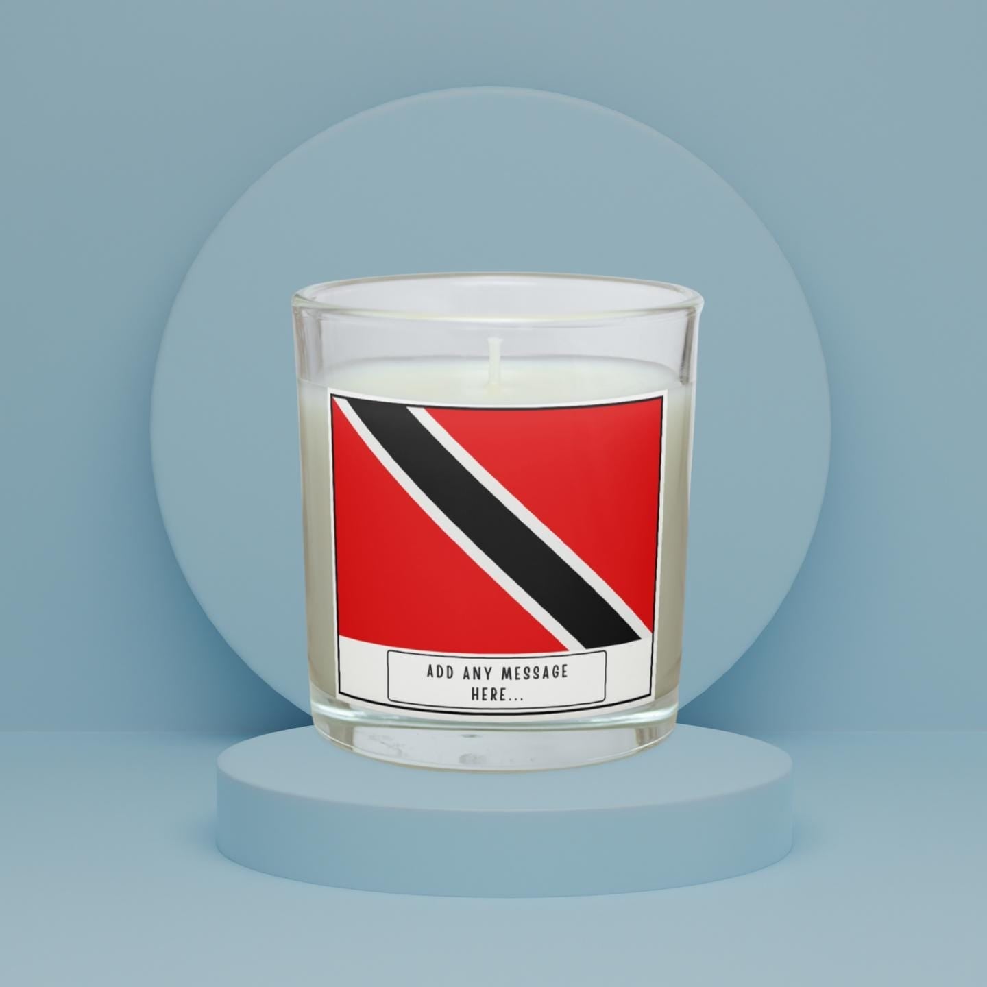 Trinidad & Tobago Flag Personalised Candle | Flag of Trini | Custom Caribbean Message Gift | Gift for Trini | Trinidad and Tobago Home Decor Etsy