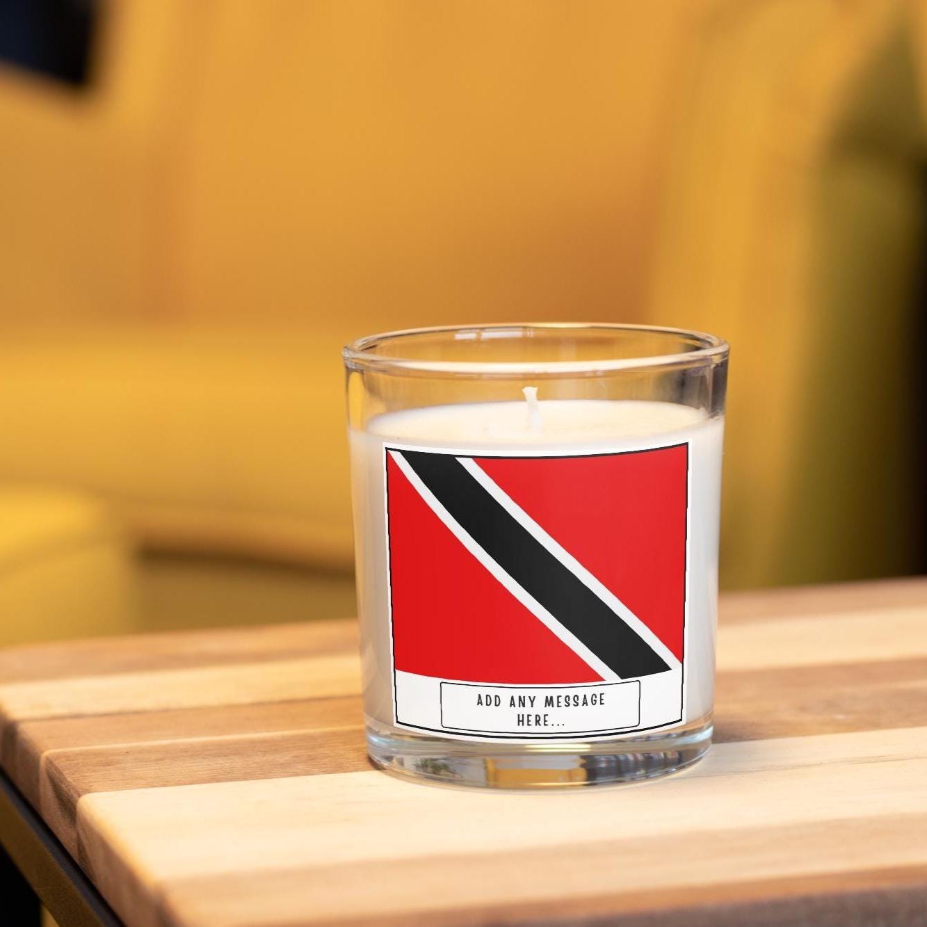 Trinidad & Tobago Flag Personalised Candle | Flag of Trini | Custom Caribbean Message Gift | Gift for Trini | Trinidad and Tobago Home Decor Etsy