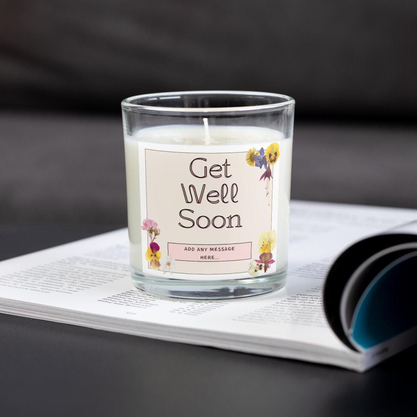 Get Well Soon Gift for Her | Custom Message Jar Candle | Thinking of You Gift | Recovery Gift | Family | Friend | Work Colleague Candle Gift Etsy