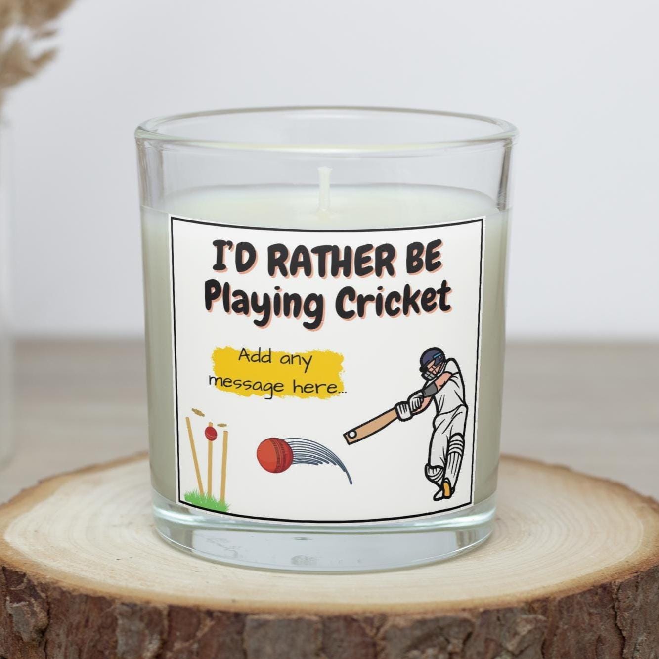 Rather Be Playing Cricket Personalised Candle | Cricket Player Gift | Custom Cricket Message Candle | Cricketers Joke Gift | Secret Santa Etsy