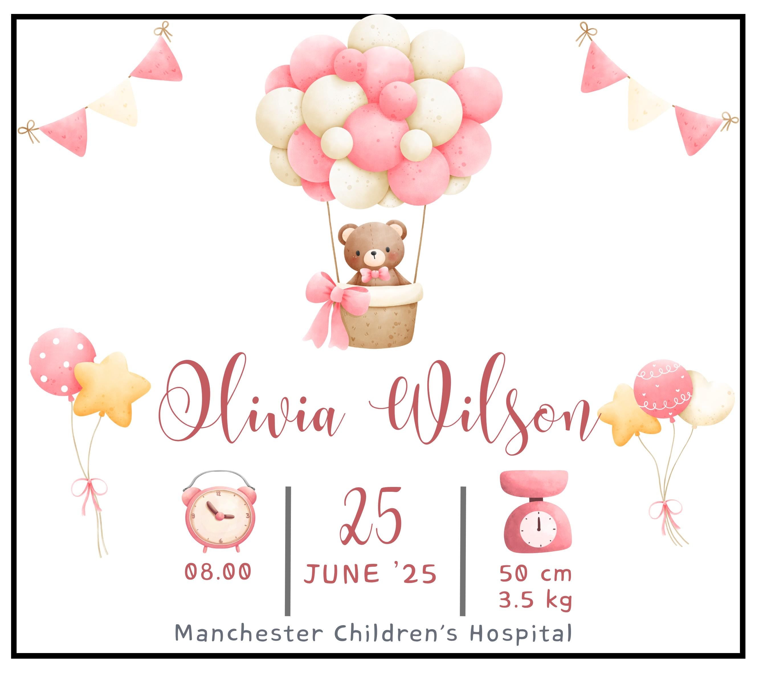 Baby Girl Announcement Candle | Newborn Girl Keepsake Gift | Birth Details Gift | Nursery Décor | Newborn Gifts for Family | New Parent Gift Etsy