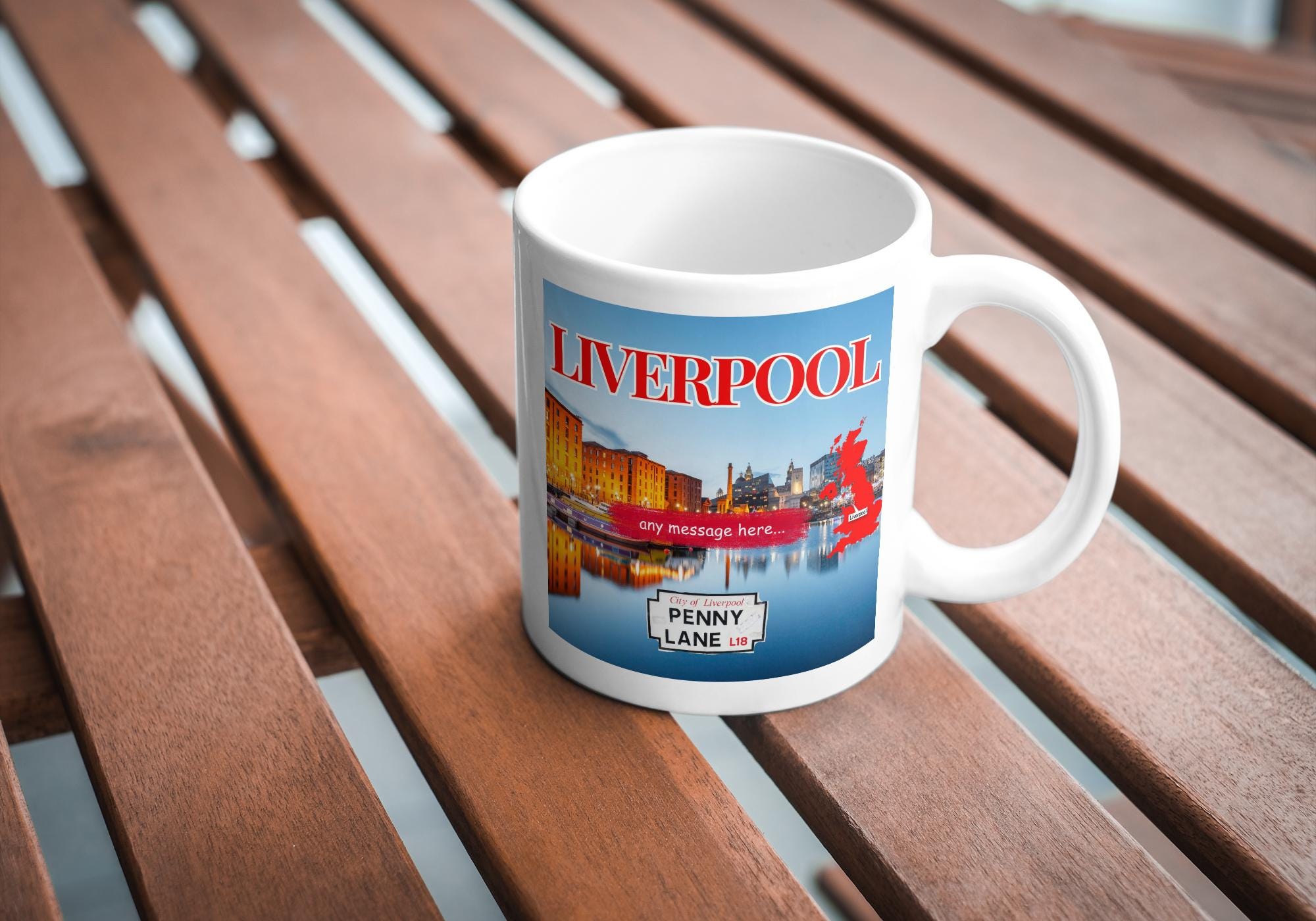 Personalised Liverpool Mug | Custom Message | Scouse Pride Gift | Liverpool | Novelty | Scouse | Coffee Cup | Gift For Scousers | Penny Lane Etsy