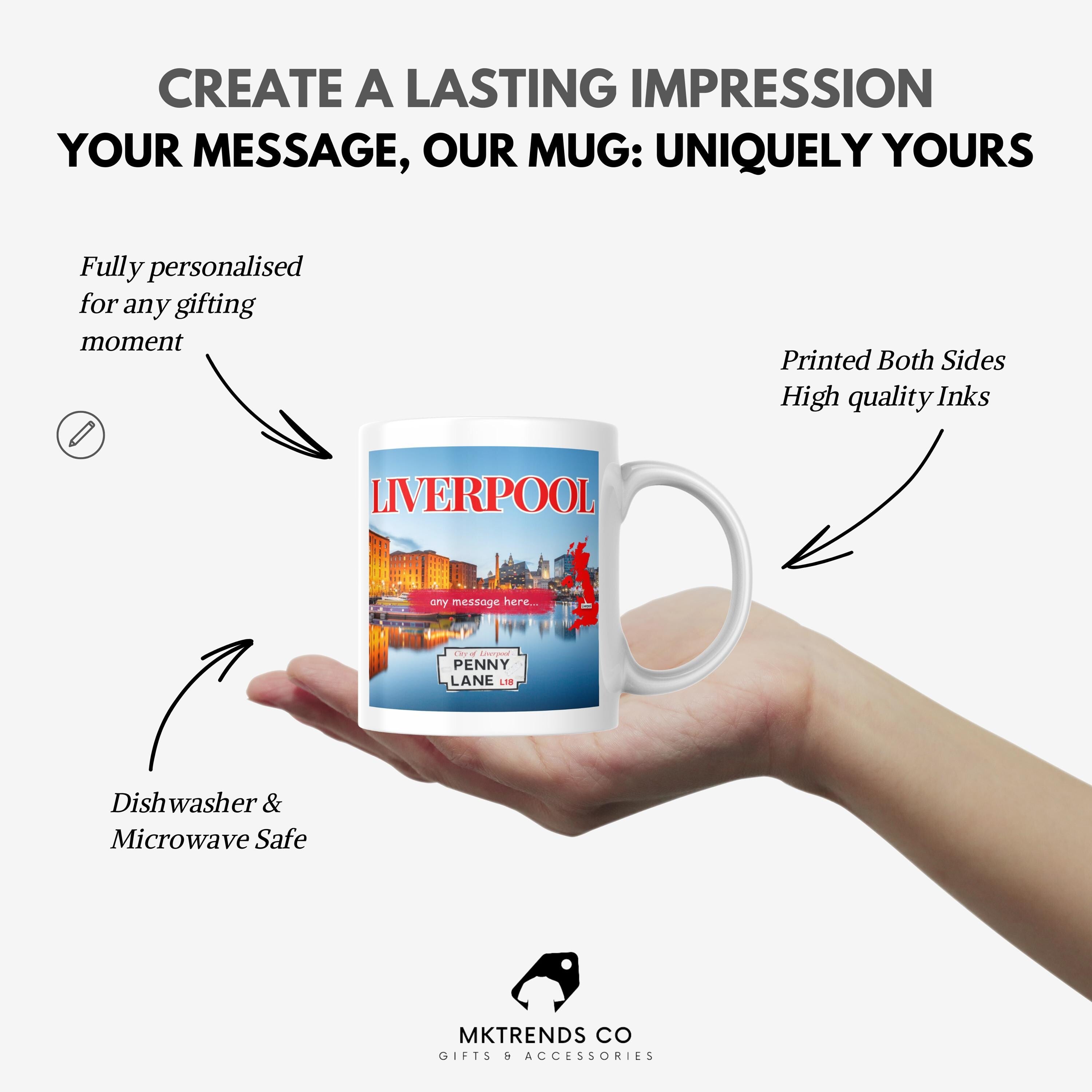 Personalised Liverpool Mug | Custom Message | Scouse Pride Gift | Liverpool | Novelty | Scouse | Coffee Cup | Gift For Scousers | Penny Lane Etsy