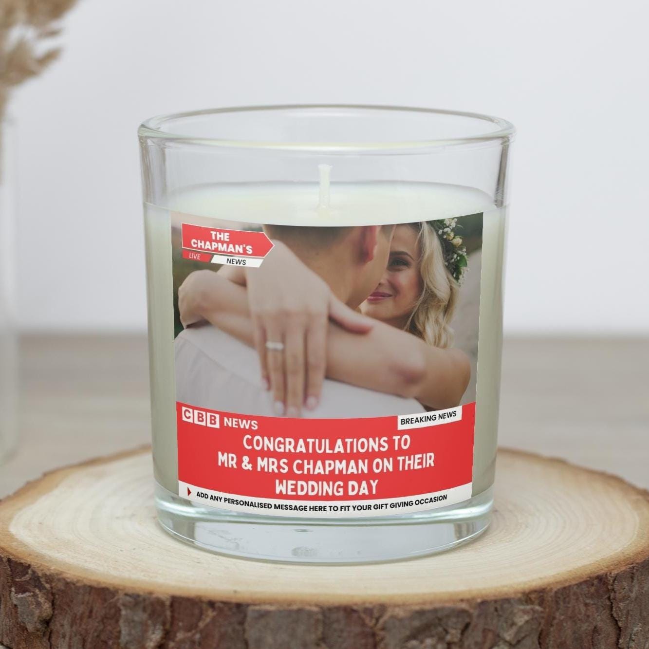 Congratulation on your Wedding Day Candle: Funny Custom Photo Message Soy Wax Candle Etsy