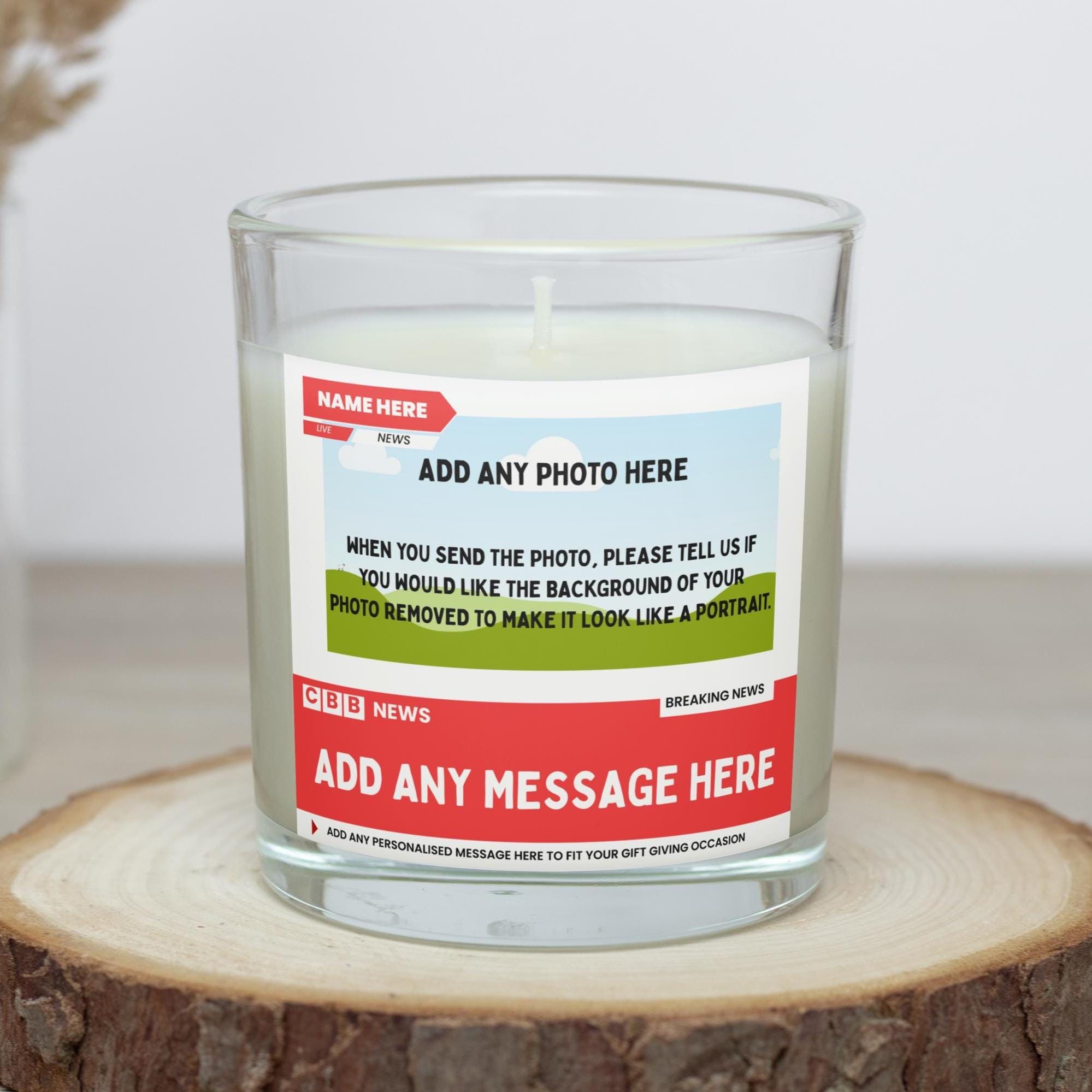 Funny Rude Name Message Personalised Candle | News Style Photo & Message Upload Custom Candle Gift Etsy