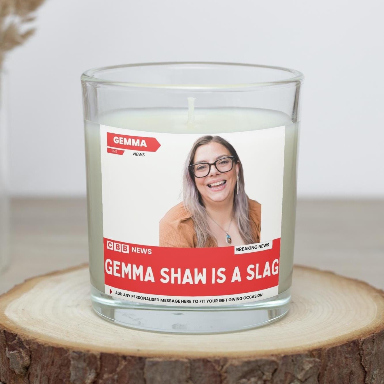 Funny Rude Name Message Personalised Candle | News Style Photo & Message Upload Custom Candle Gift Etsy