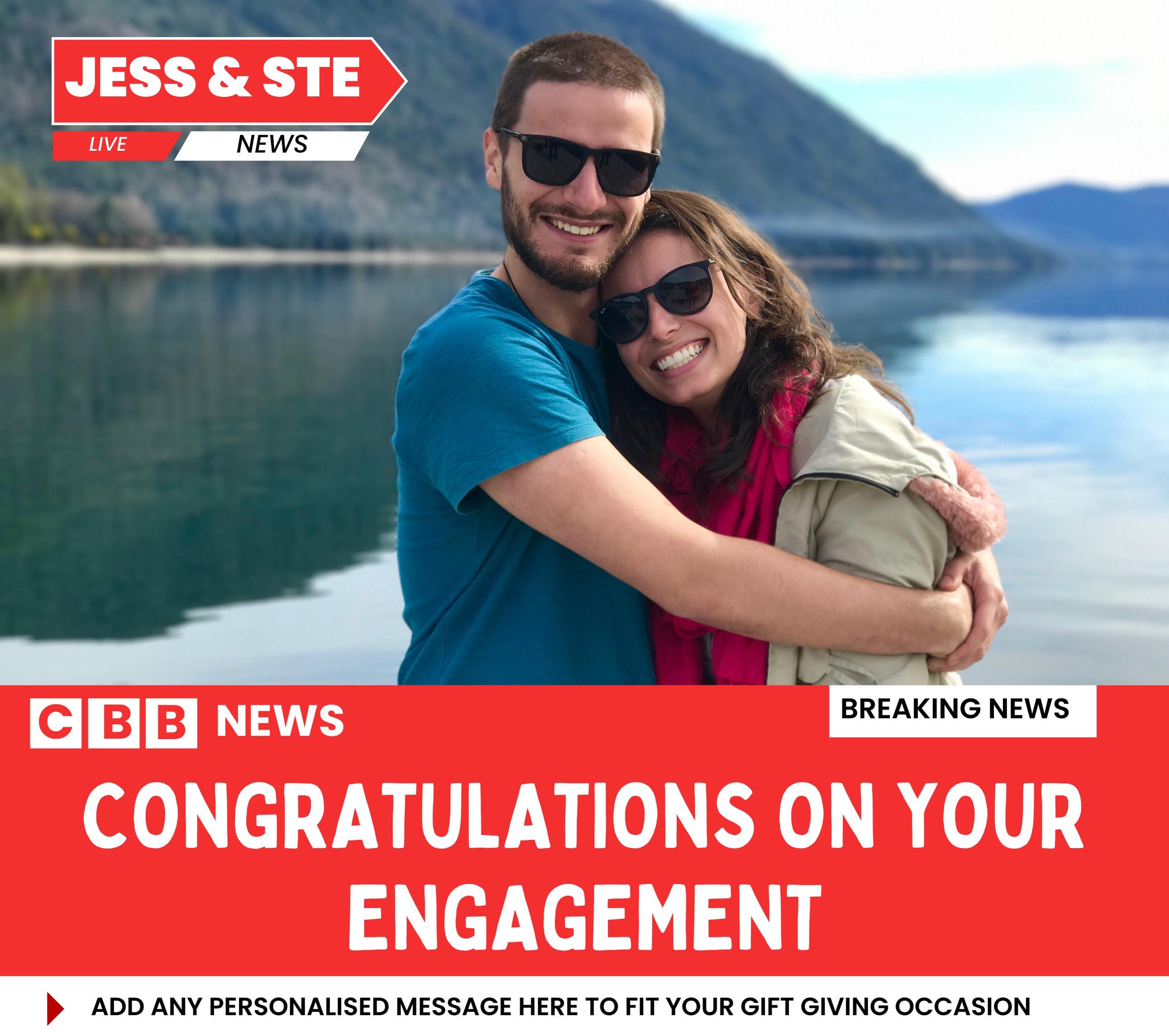 Engagement Personalised Soy Wax Candle | Engagement Photo & Message Custom Gift | Congratulations on Your Engagement Candle Gift Etsy