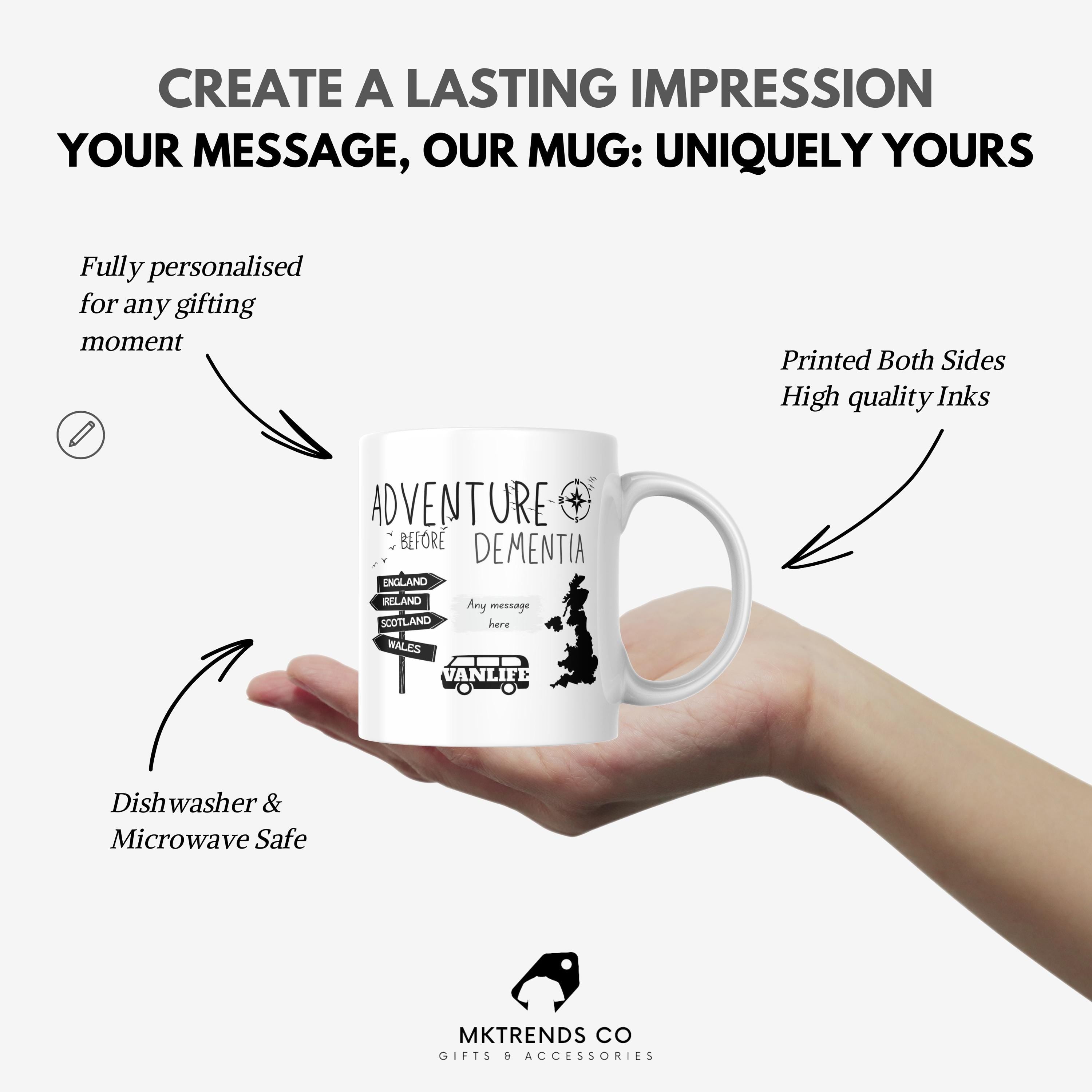 Adventure Before Dementia Mug | Personalised Motorhome Gift | Caravan Coffee Cup | Vanlife Present | UK Travel Mug | Funny Touring Gift Etsy