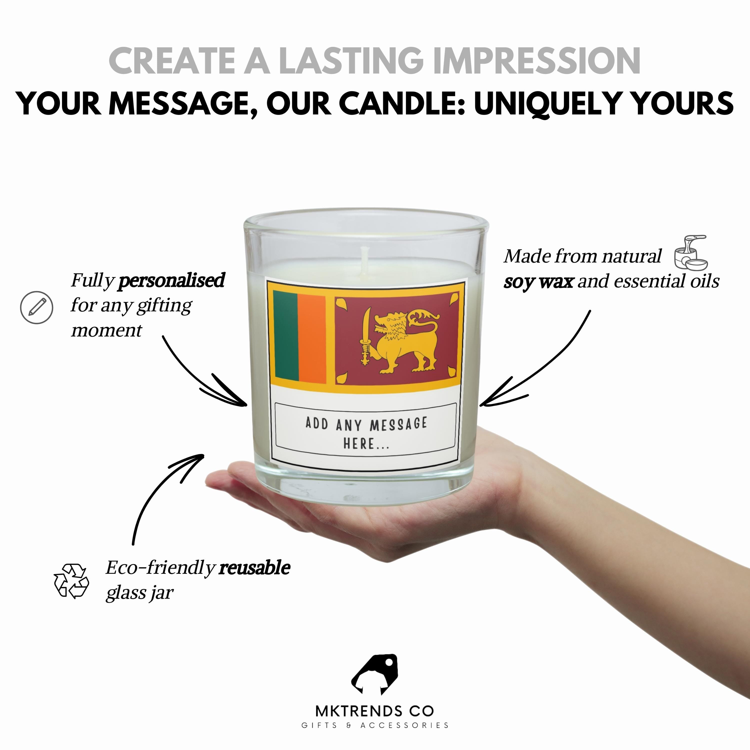 Sri Lanka Personalised Candle | Flag of Sri Lanka | Sri Lankan Flag | Gift for Sri Lankan | Sri Lankan Heritage | Sri Lankan Culture Candle Etsy