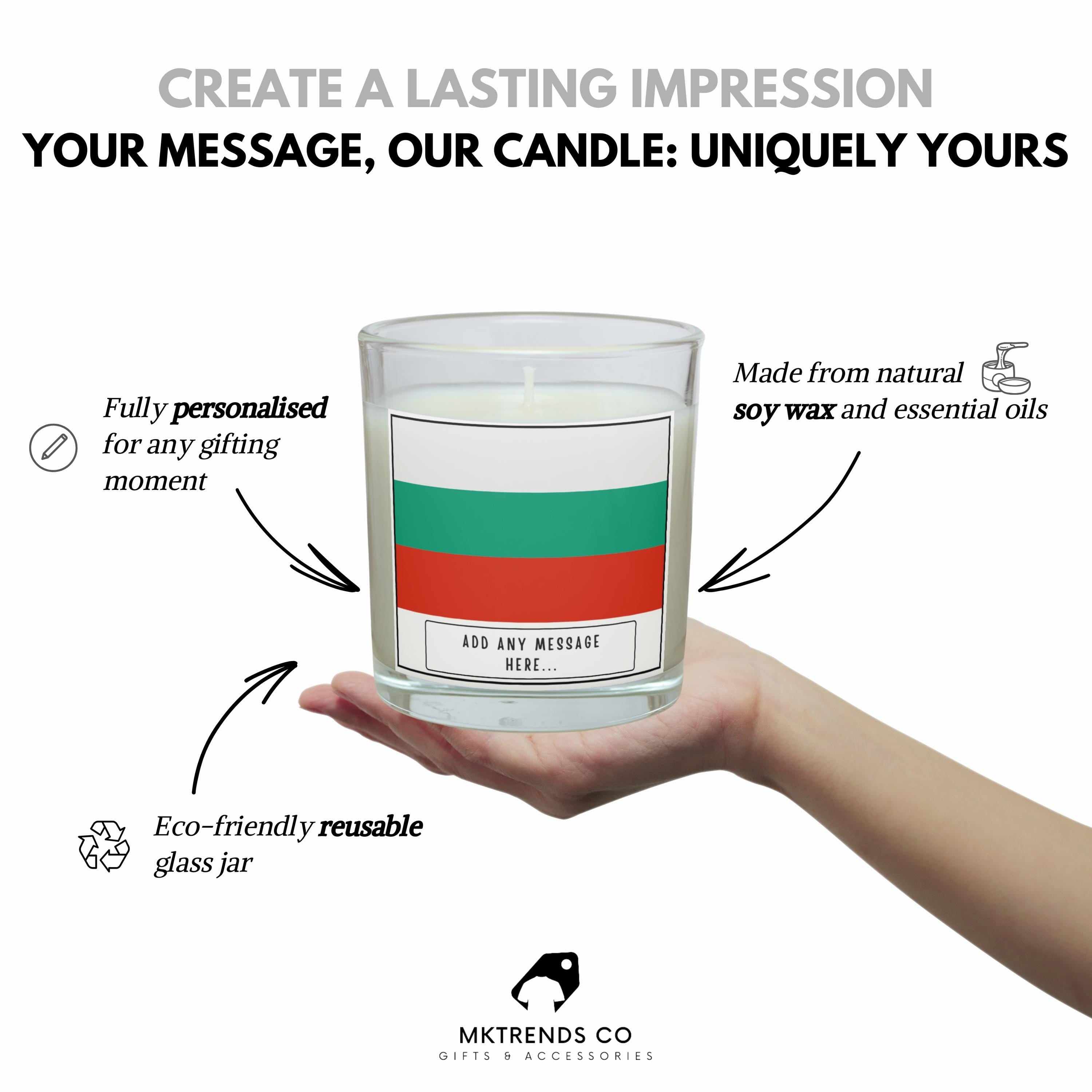 Bulgaria Personalised Candle | Flag of Bulgaria | Bulgarian Flag | Gift for Bulgarian | Bulgarian Home Décor | Custom Bulgarian Candle Gift Etsy