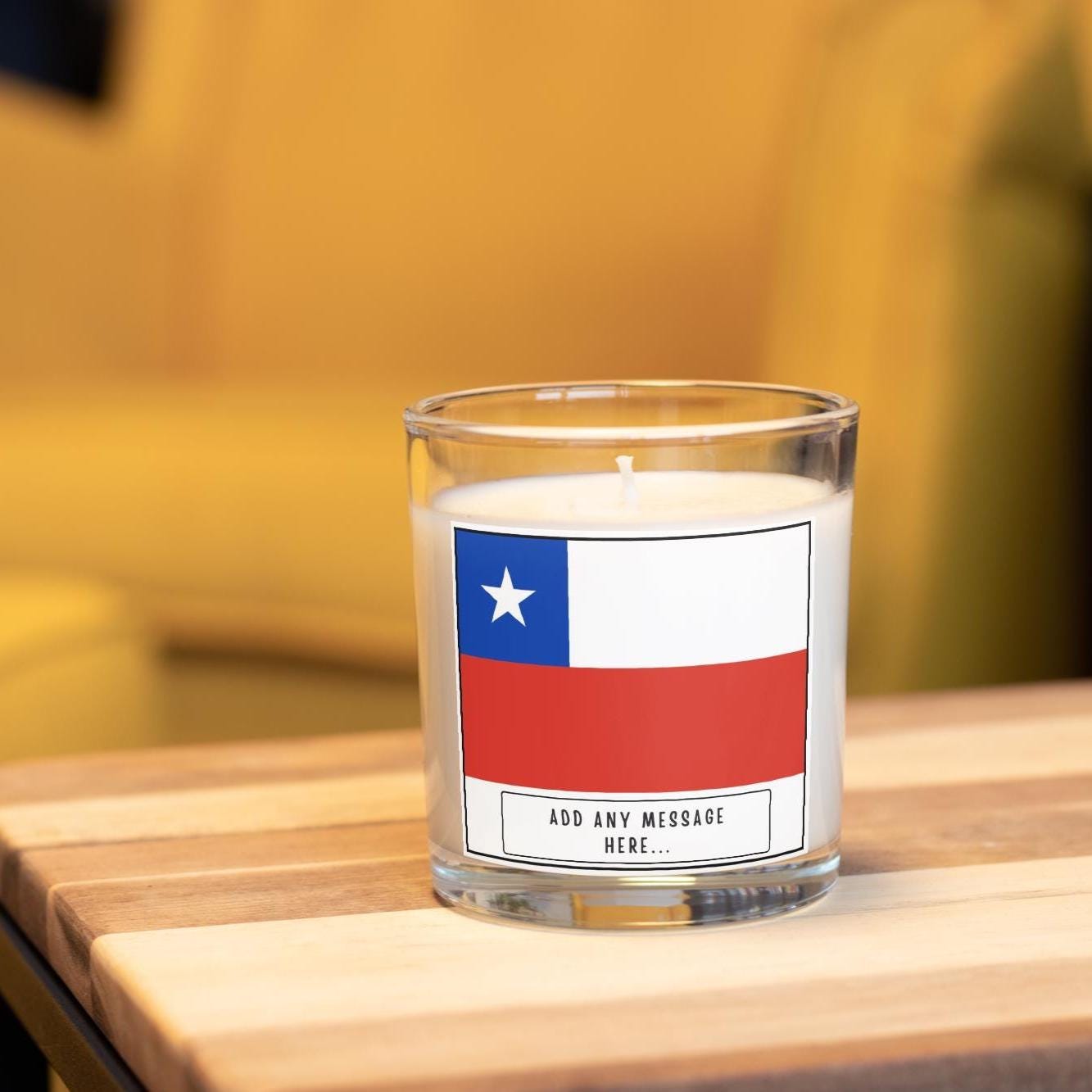 Chile Personalised Candle | Flag of Chile | Chilean Flag Gift | Custom Chilean Gift | Gift for Chilean | Chilean Home Décor | Chilean Gifts Etsy