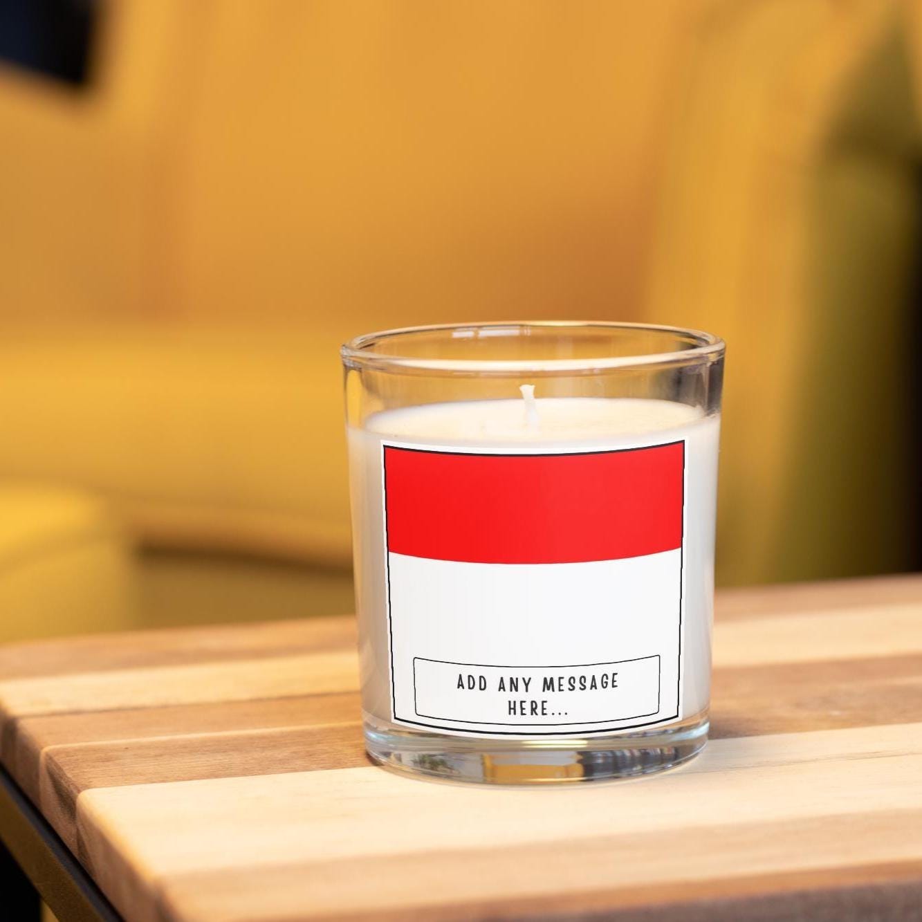 Indonesia Personalised Candle | Flag of Indonesia | Indonesian Flag | Custom Indonesian Message Candle | Custom Gift for Indonesian Friend Etsy