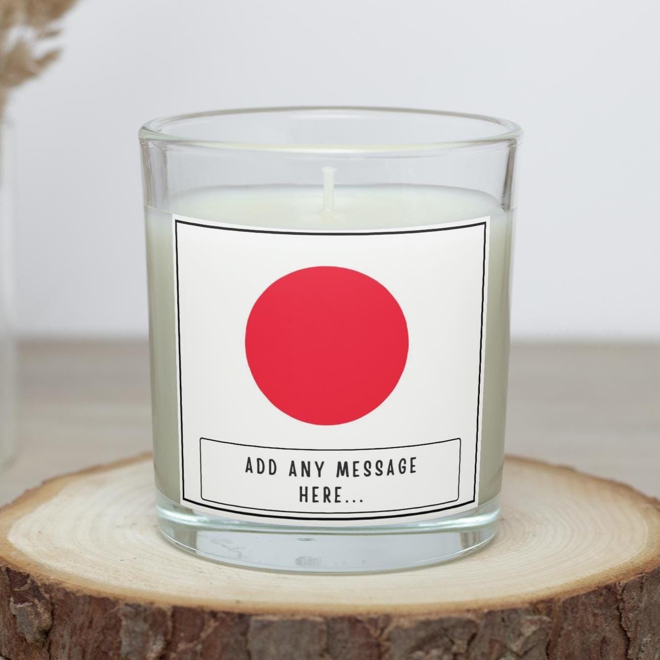 Japan Personalised Candle | Flag of Japan | Japanese Flag Candle | Gift for Japanese | Custom Japanese Gift | Japan Home Décor | Japan Gift Etsy
