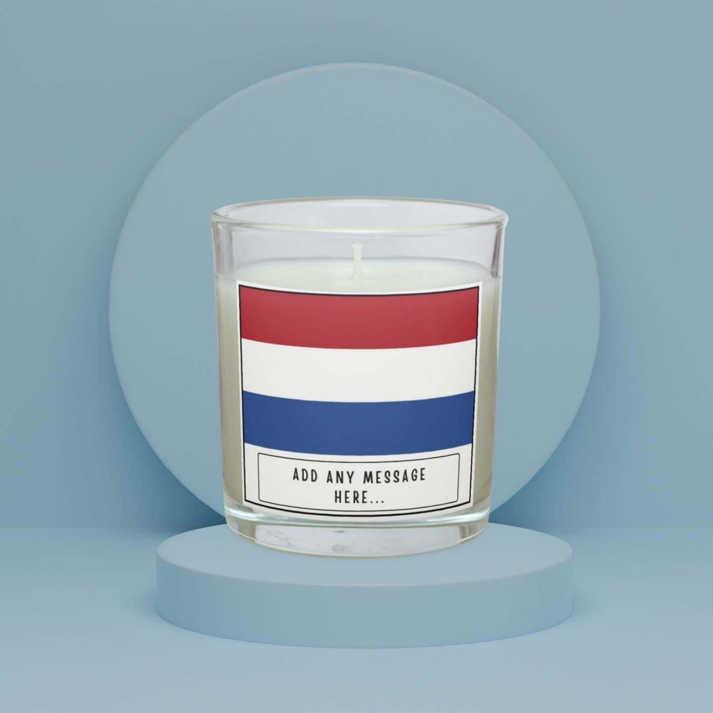 Netherlands Personalised Candle | Flag of Netherlands | Dutch Flag | Custom Dutch Message Gift | Gift for Dutch Friend | Dutch Home Decor Etsy