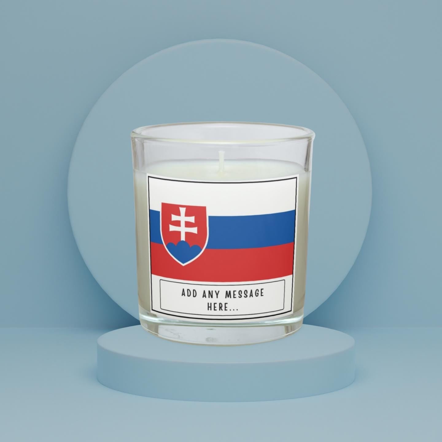 Slovakia Personalised Candle | Flag of Slovakia | Slovak Flag Message Candle | Gift for Slovak | Slovakia Home Decor | Slovak Message Gift Etsy