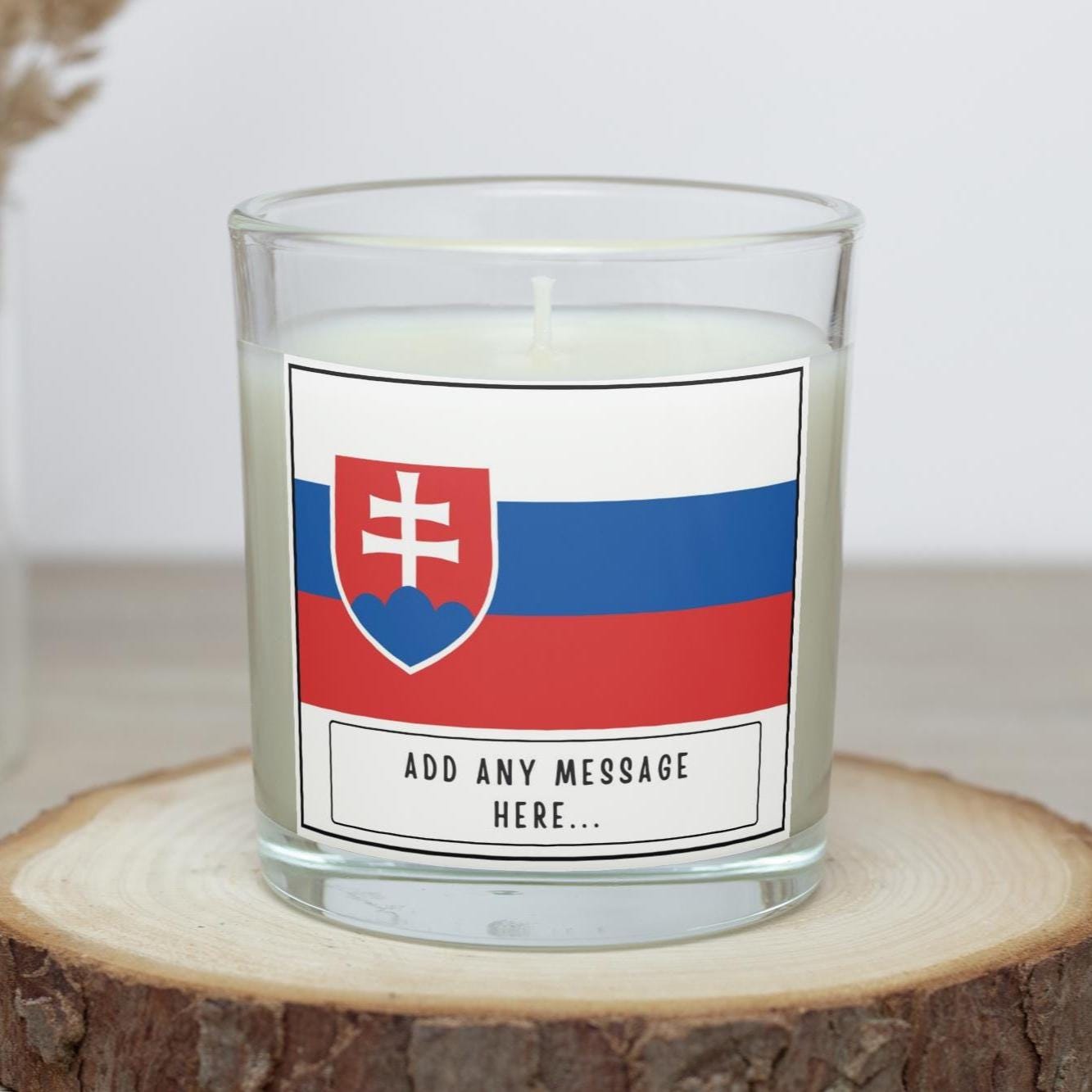 Slovakia Personalised Candle | Flag of Slovakia | Slovak Flag Message Candle | Gift for Slovak | Slovakia Home Decor | Slovak Message Gift Etsy