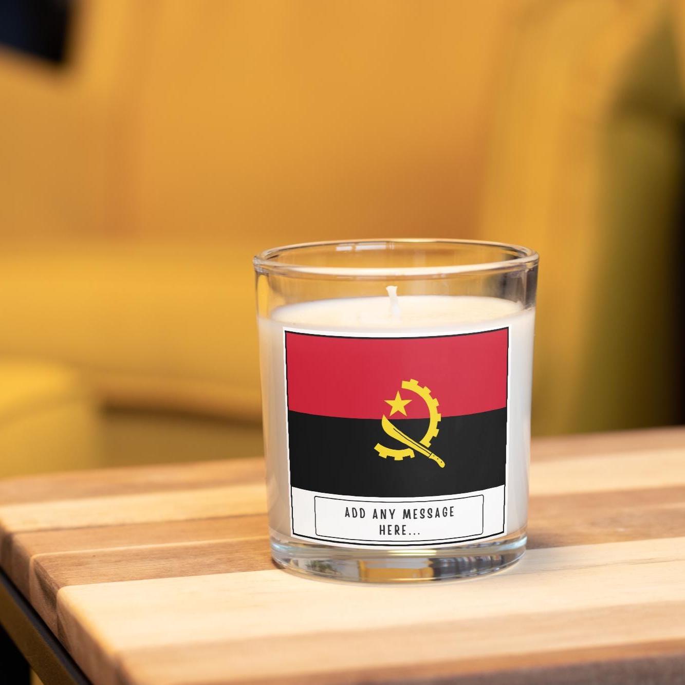 Angola Personalised Candle | Angola Flag Gift | Angolan Flag Gift | Custom Angola Gift | Gift for Angolan | Angola Home Decor | Angola Home Etsy