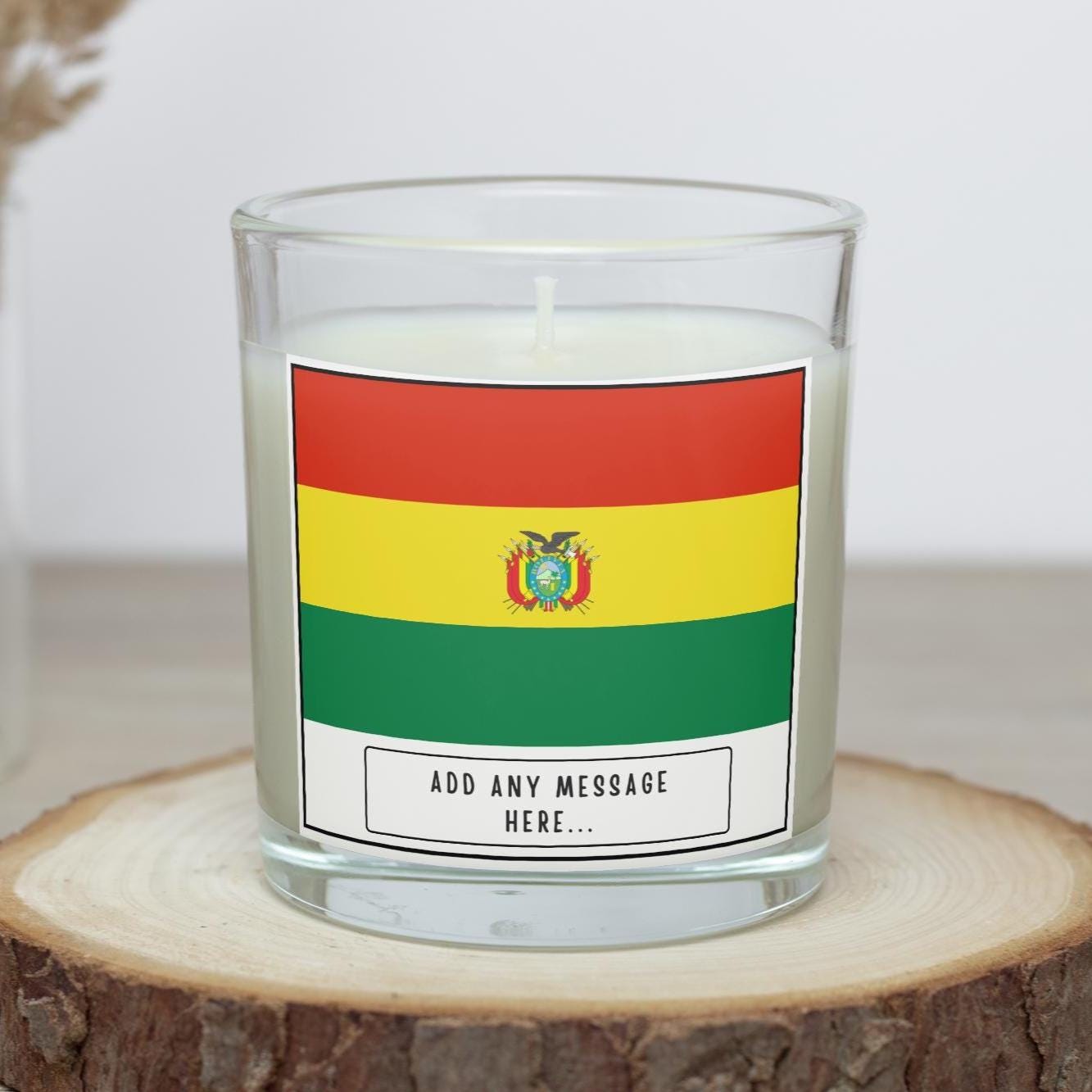 Bolivia Personalised Candle | Flag of Bolivia | Bolivian Flag Candle | Custom Bolivian Message Gift | Gift for Bolivian | Bolivia Home Decor Etsy