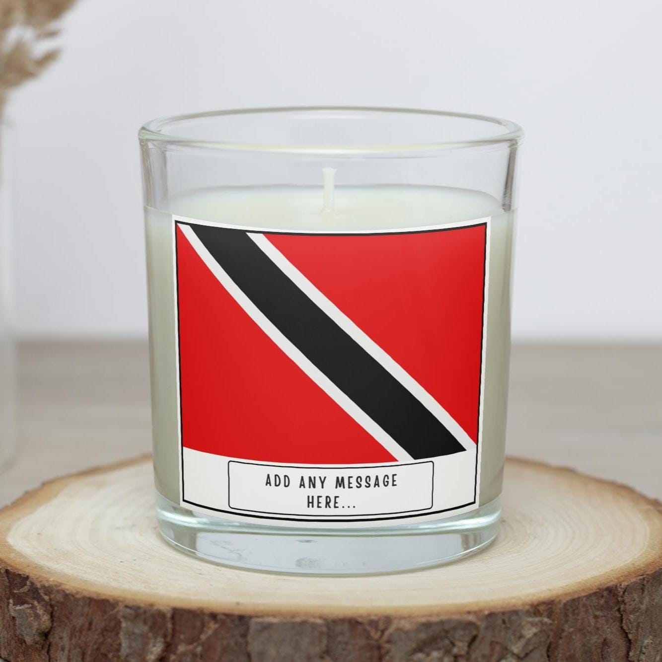 Trinidad & Tobago Flag Personalised Candle | Flag of Trini | Custom Caribbean Message Gift | Gift for Trini | Trinidad and Tobago Home Decor Etsy