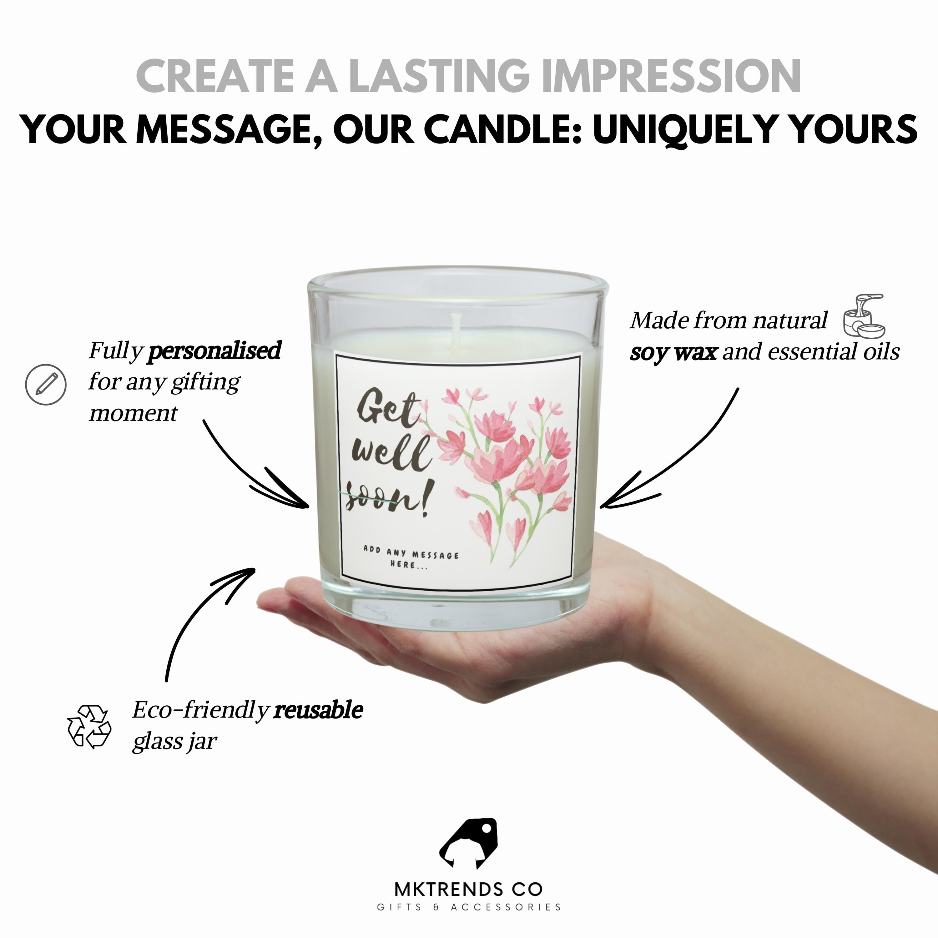 Get Well Soon Candle for Her | Recovery Gift for Her | Thinking of You Get Well Message | Illness Recovery Gift for Female | Friend | Family Etsy