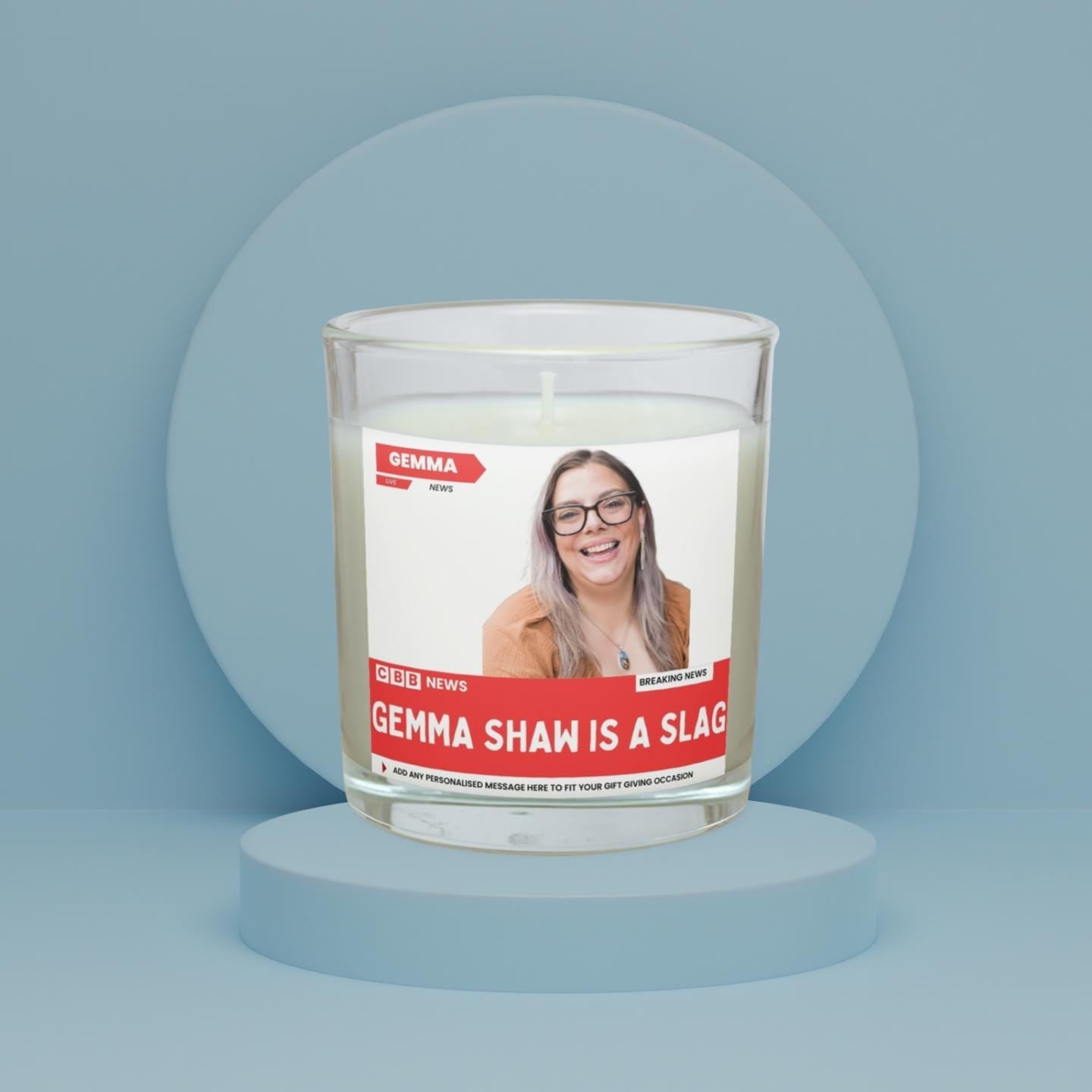 Funny Rude Name Message Personalised Candle | News Style Photo & Message Upload Custom Candle Gift Etsy