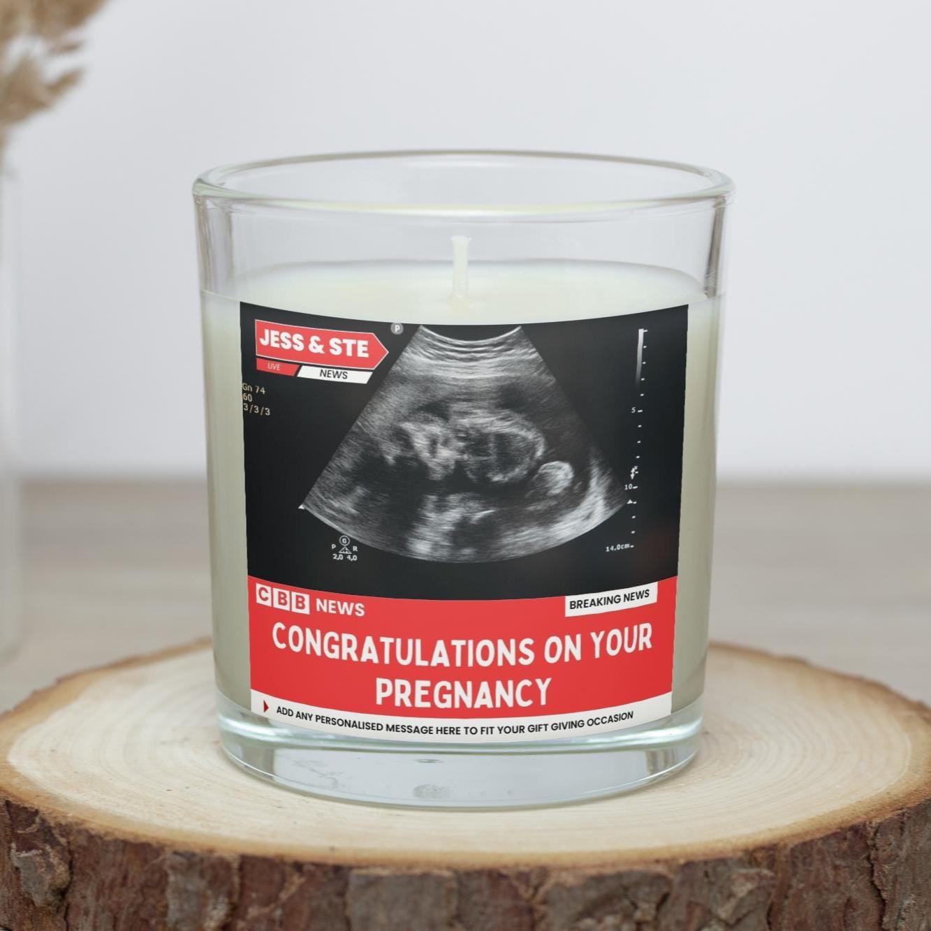 Baby Scan Ultrasound Photo & Message Personalised Candle | Expecting Parents News Novelty Gift Etsy