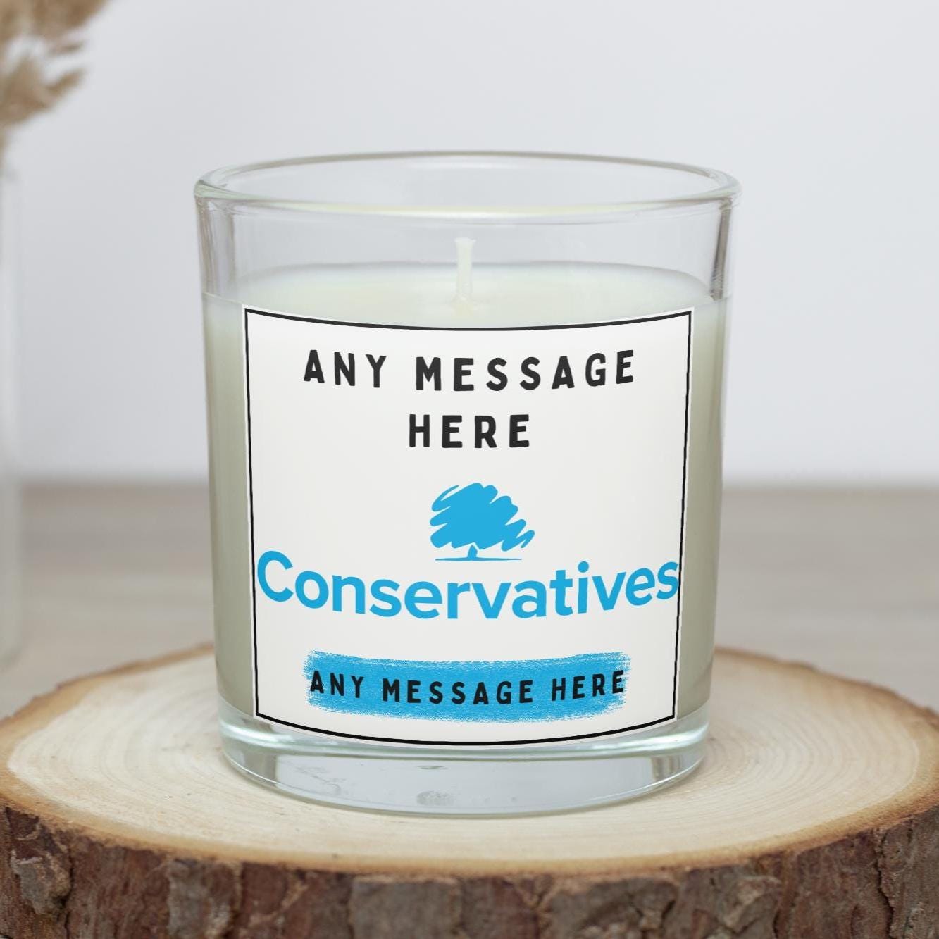 Conservatives Party Personalised Candle: Custom Message Tory Gift | The Conservative Party Message Soy Wax Candle Gift Etsy