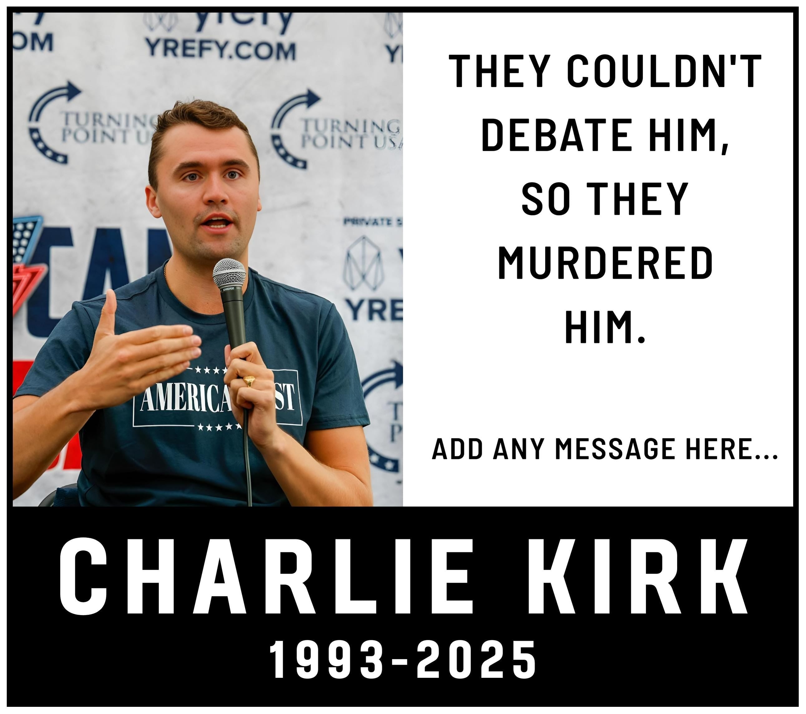 Charlie Kirk Debate Custom Memorial Candle | In Loving Memory of Charlie Kirk | Turning Point | Charlie Kirk Remembrance Personalised Candle Etsy