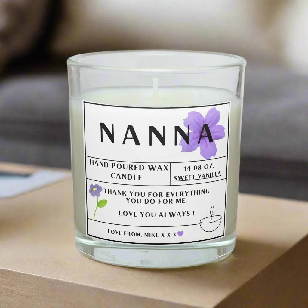 Nanna Thank You Candle – Personalised Message