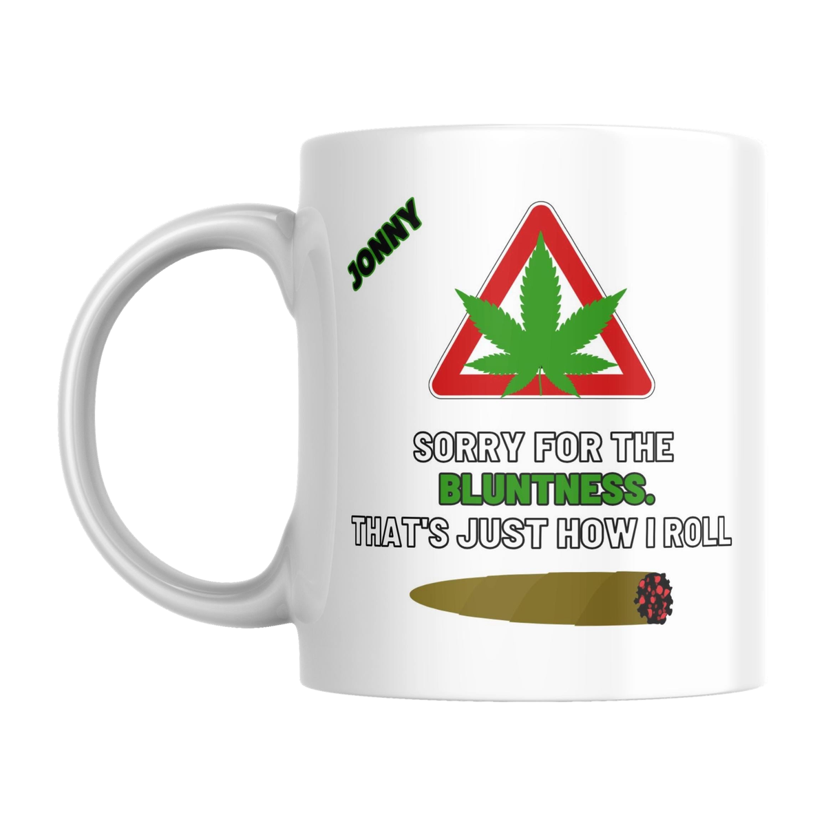 Personalised Stoner Mug — original left-handle view on a pure white background