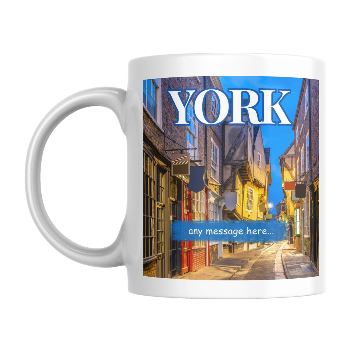 Personalised York Mug — original left-handle view on a pure white background