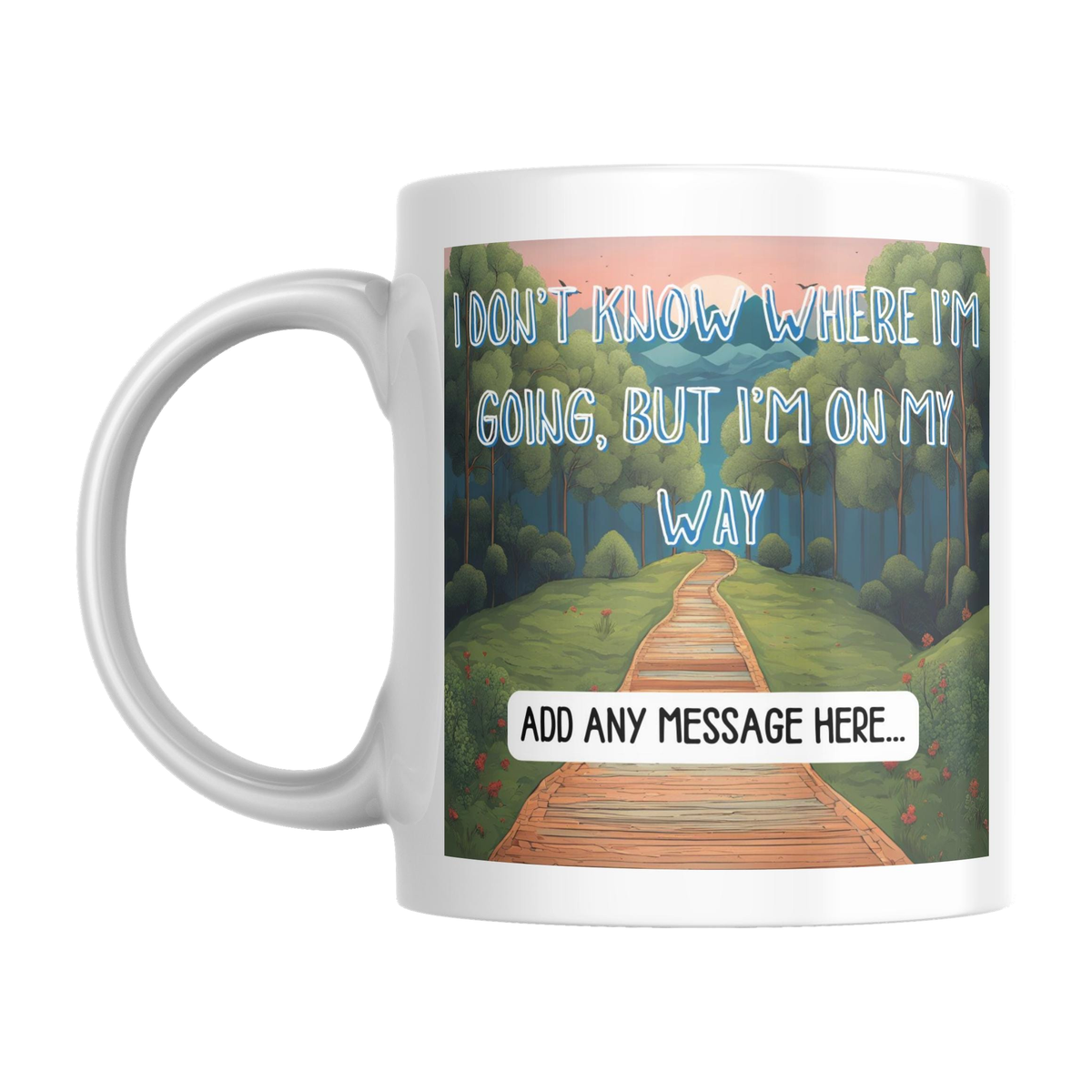 Personalised Vanlife Mug — original left-handle view on a pure white background