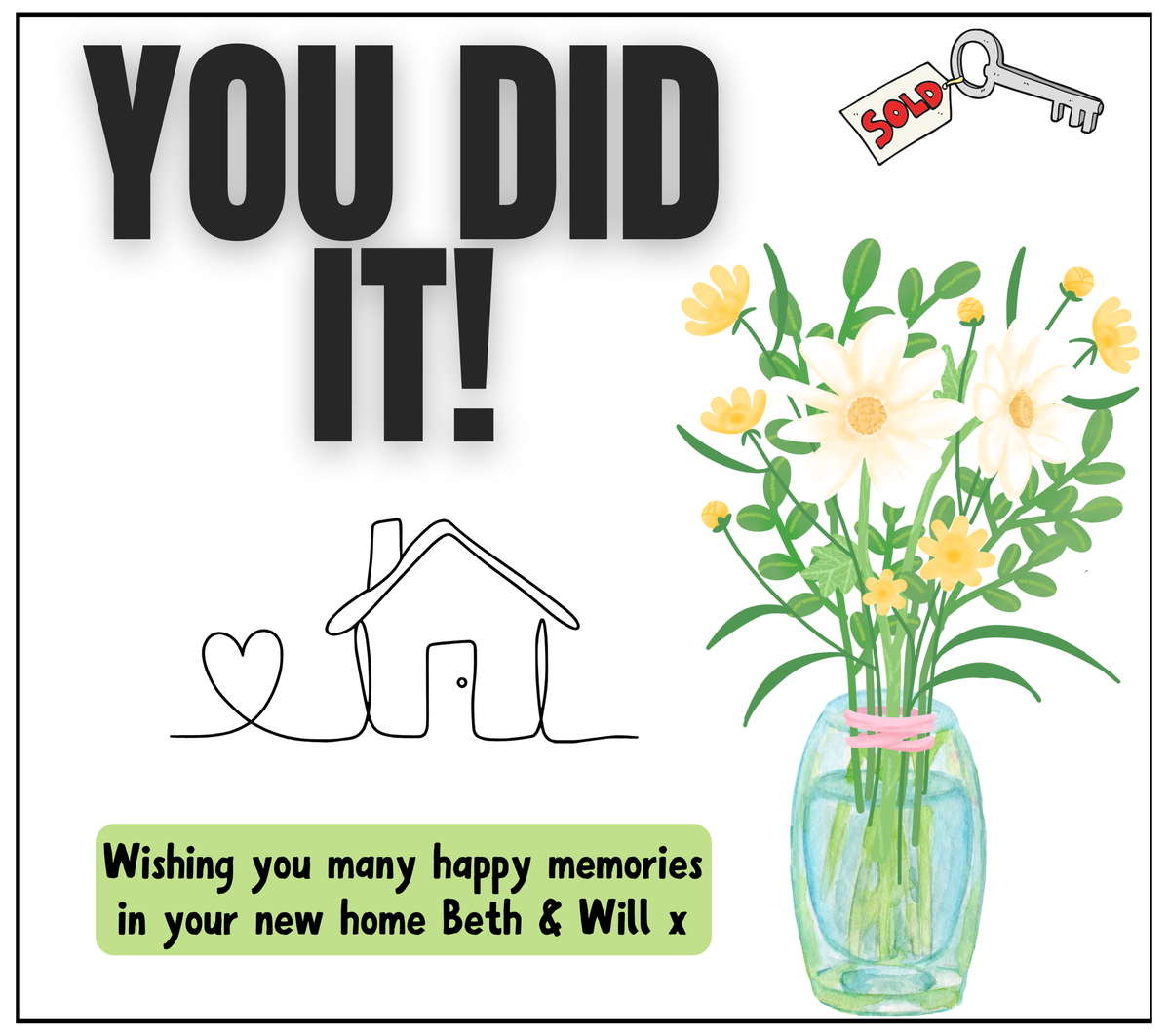 New Home Candle – Personalised You Did It Housewarming Gift