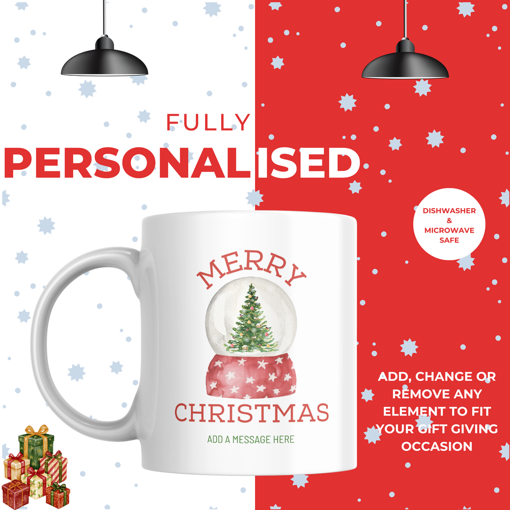 Christmas Tree Snow Globe Mug – Personalised Gift