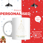 Gold Star Christmas Tree Mug – Personalised Gift