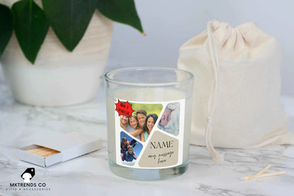 3 Photo Collage Personalised Candle | Photo Gift MKTrends Co