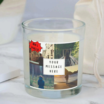 4 Photo Any Message Personalised Candle | Photo Gift MKTrends Co