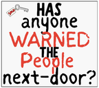 New Home Has Anyone Warned the People Next Door? candle label design