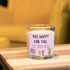 Funny new home candle with pink houseplant design in a home setting