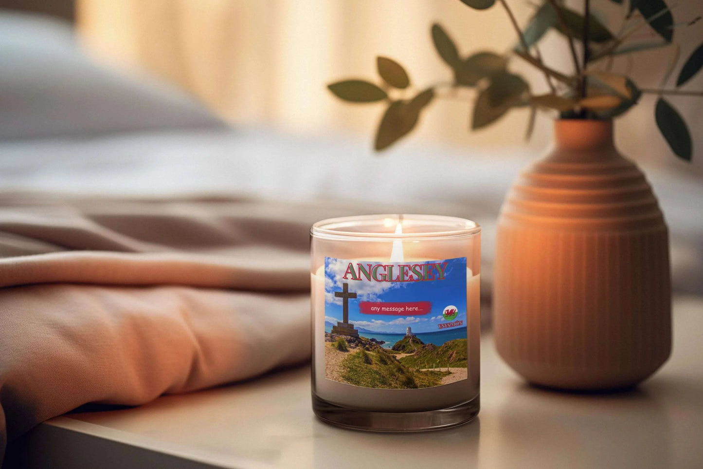 Anglesey Ynys Môn personalised candle MKTrends Co