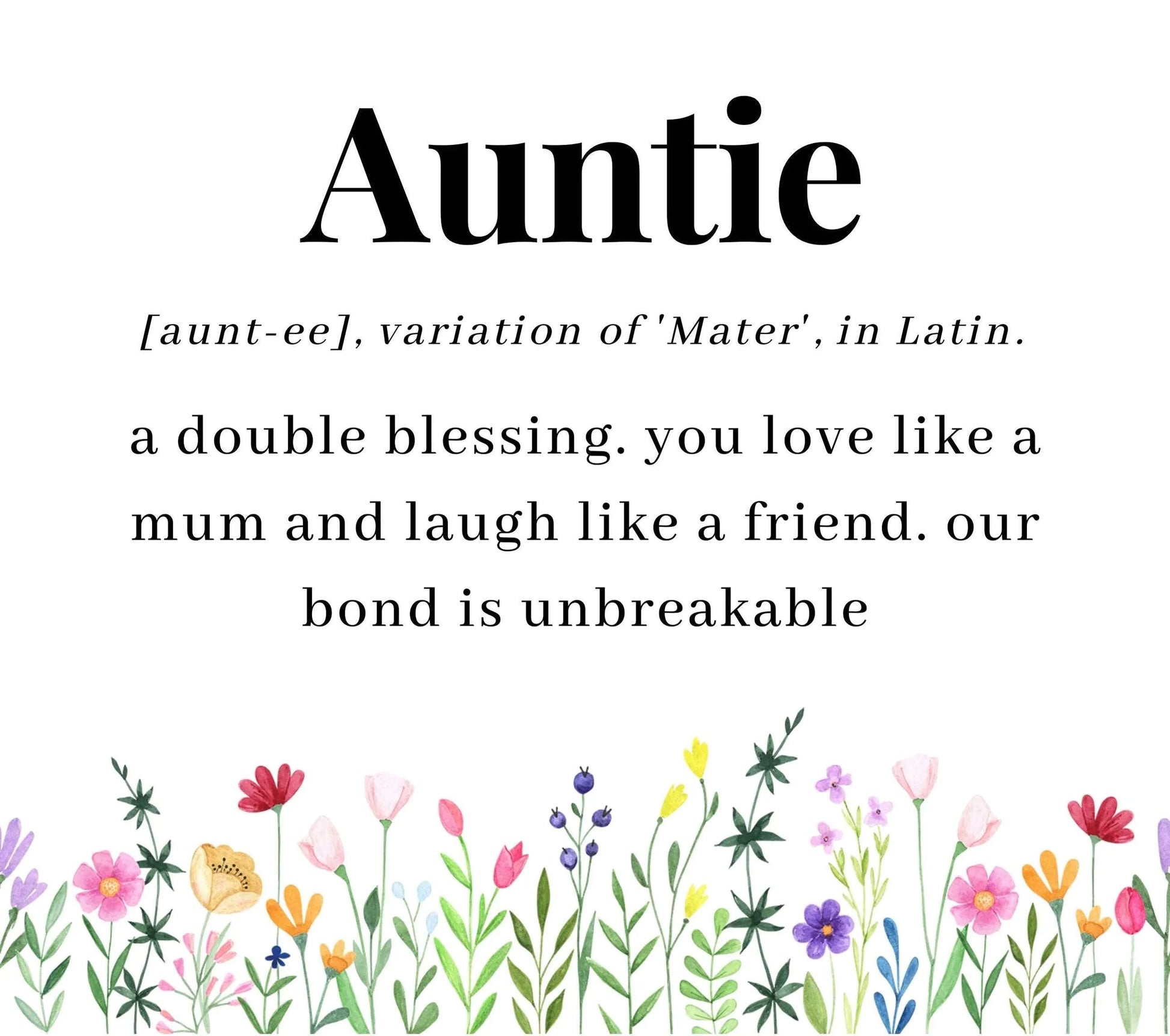 Auntie Flowers Quote Personalised Candle | Auntie Quote Gift MKTrends Co